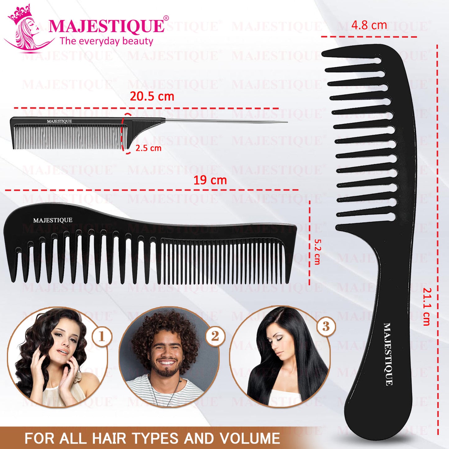 HAIR GROOMING COMBS(VALUE PACK OF 3) HR167