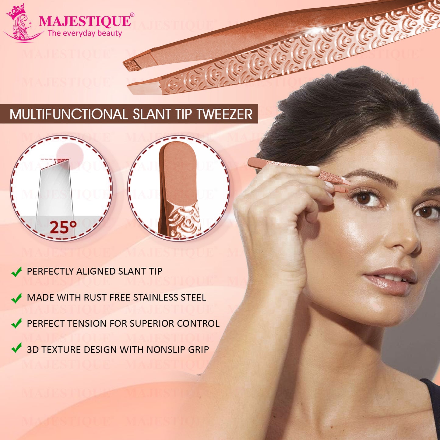 EMBOSSED SLANT TIP TWEEZER FC103