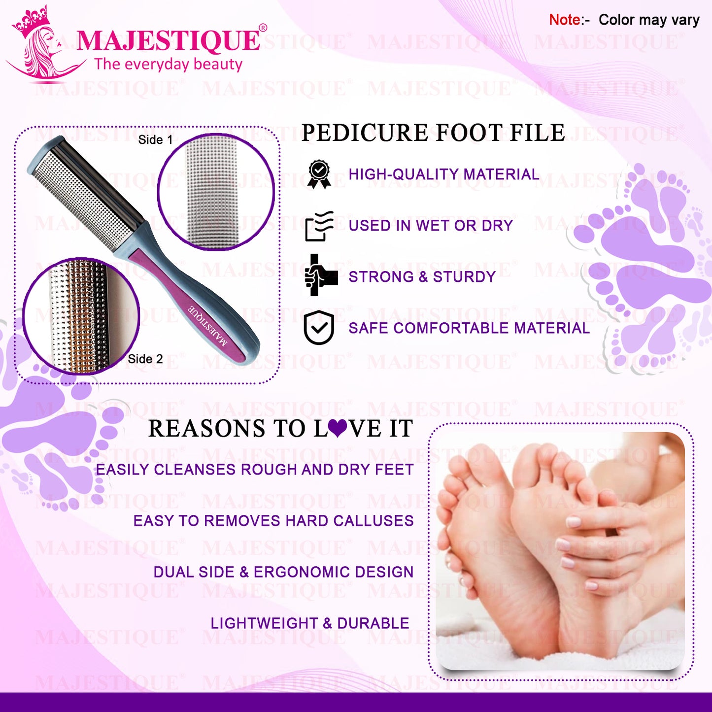 TWO-SIDED STAINLESS STEEL FOOT FILER Color May Vary FN303