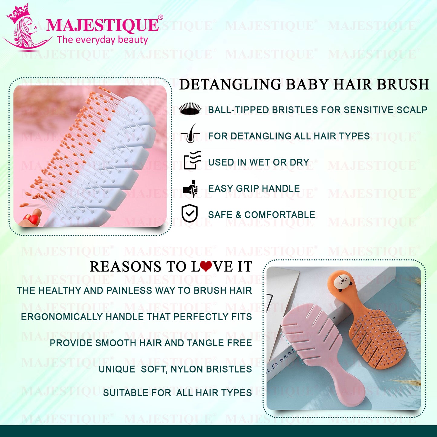 DETANGLING BABY HAIR BRUSH Color May Vary HR143