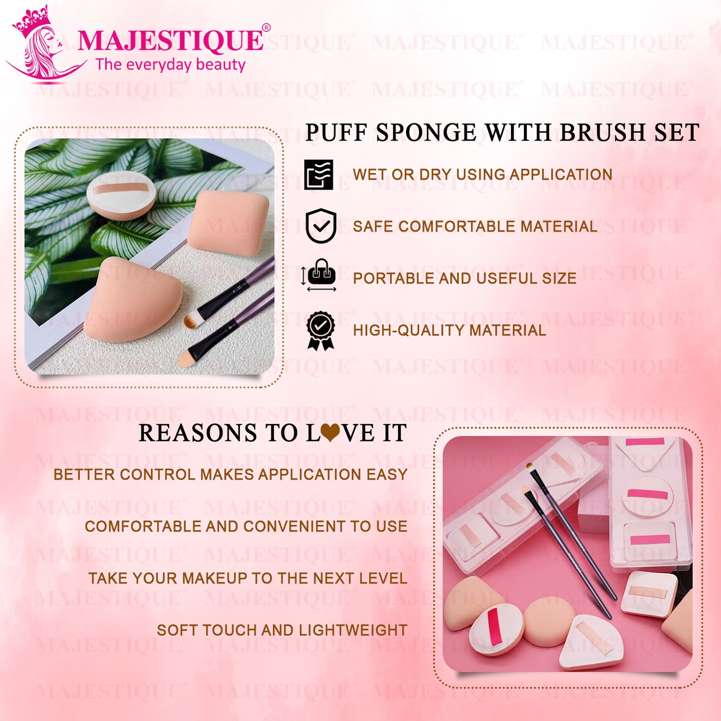 PUFF SPONGE& BRUSH SET (PACK OF 5) CMB540