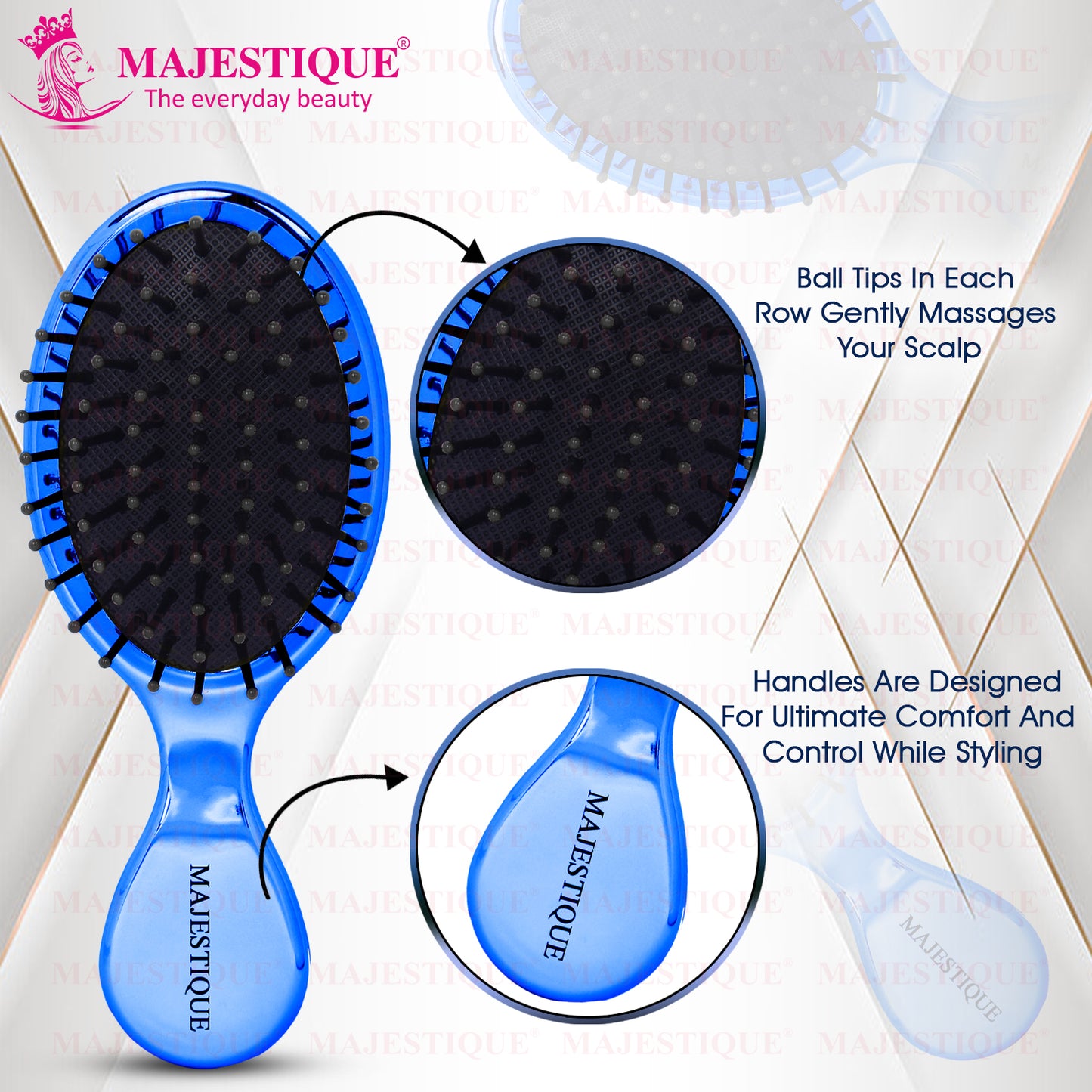 MINI STYLING HAIR BRUSH WITH BUTTERFLY CLIPS (PACK OF 3) Multicolor CMB560