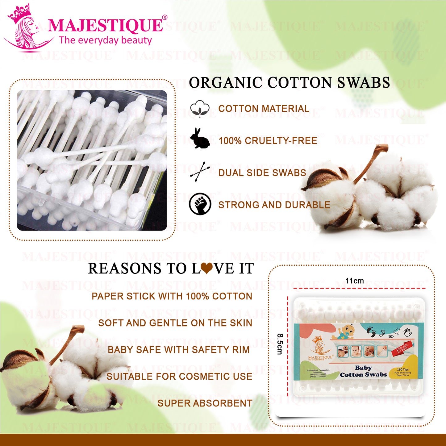 BABY COTTON SWABS (160 TIPS) FC91