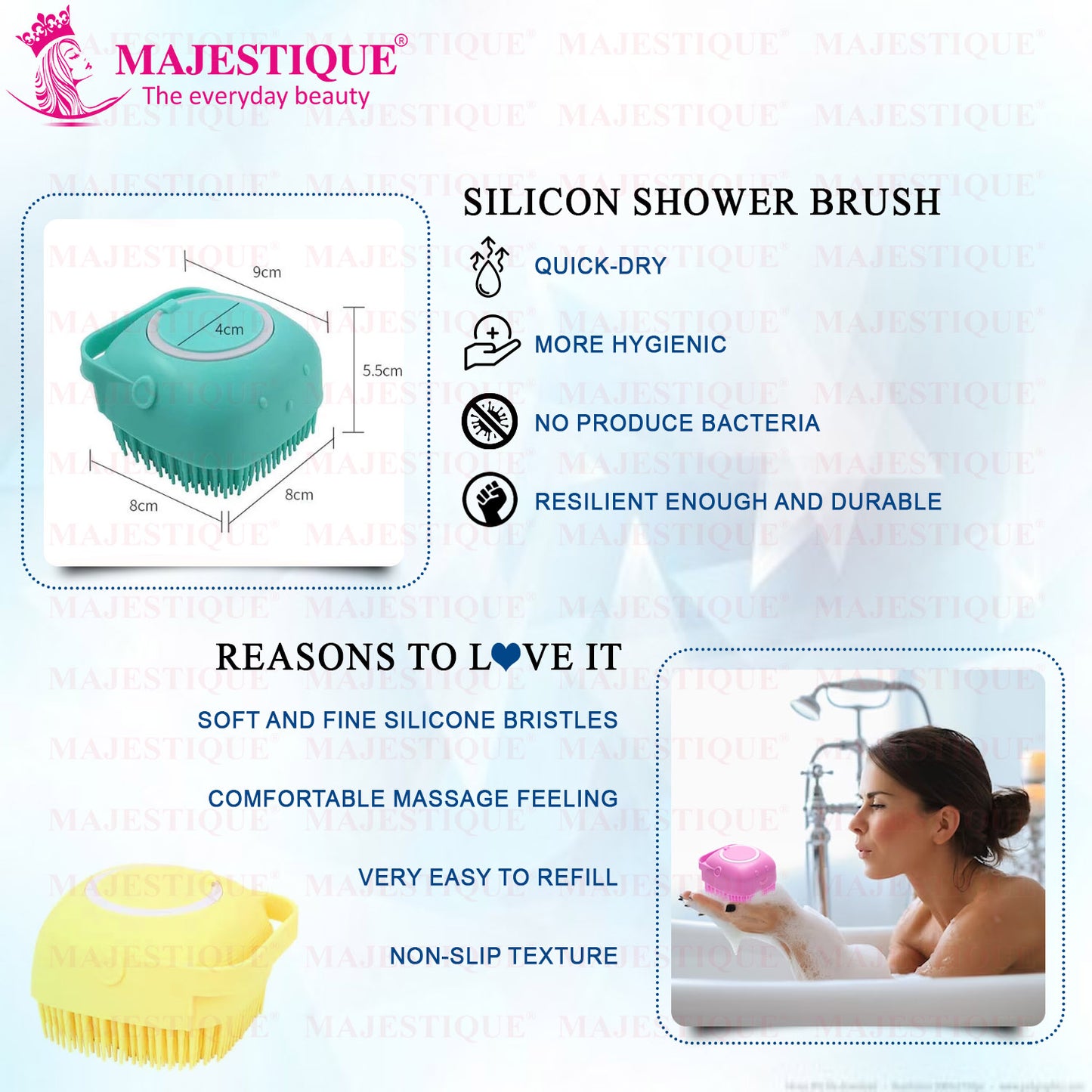 BATH SILICONE SHOWER SCRUBBER Multicolor BA210