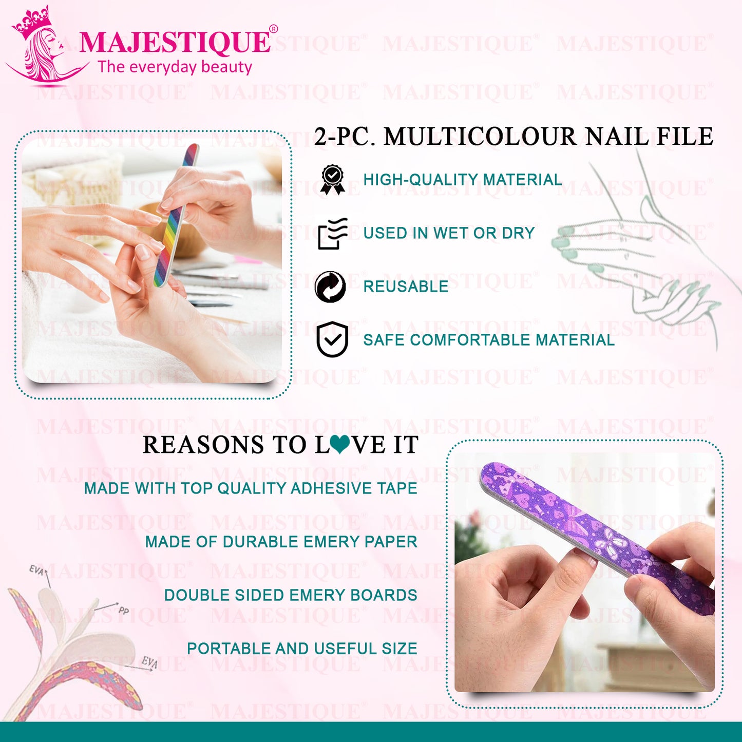 NAIL FILER MULTICOLOUR (PACK OF 2) Color May Vary FN324