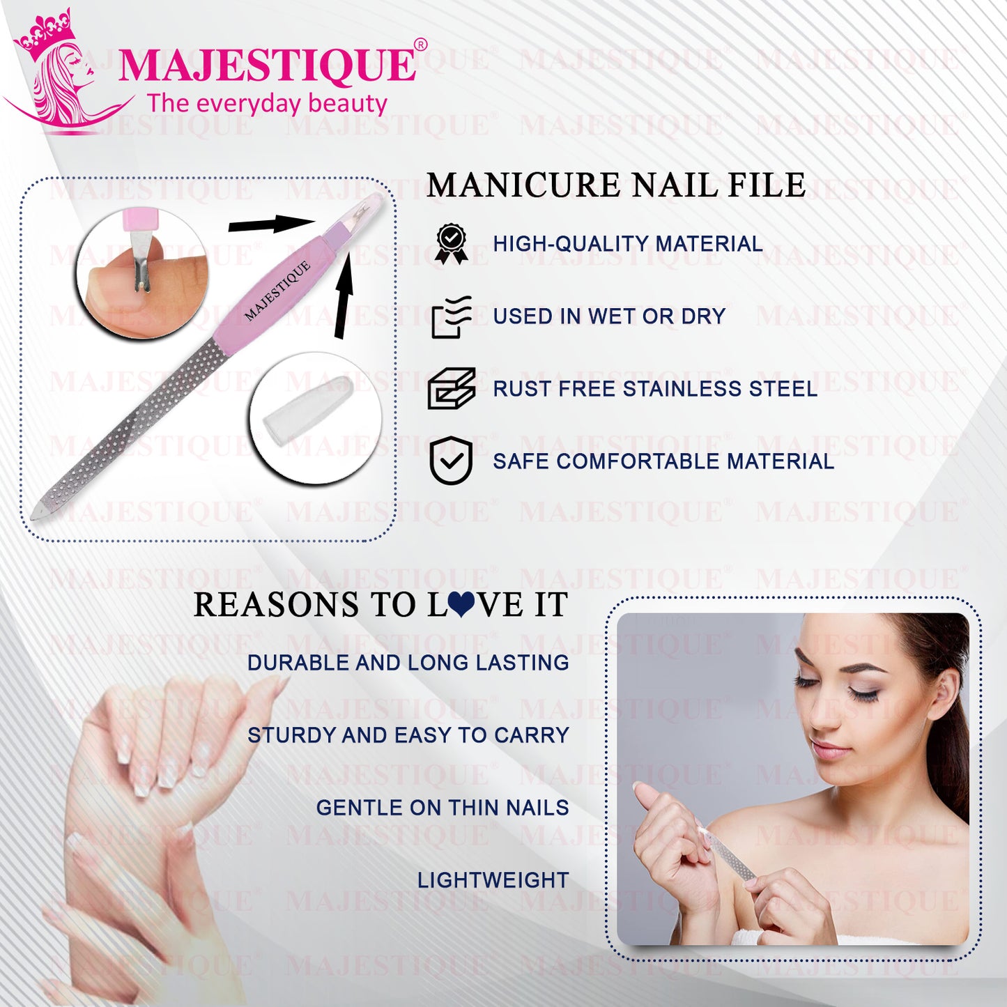 NAIL FILER PINHOLE DESIGN Color May Vary FN323
