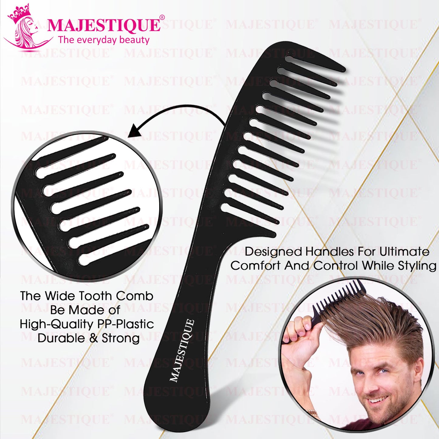 HAIR DETANGLING COMB WITH WIDE TEETH HR112