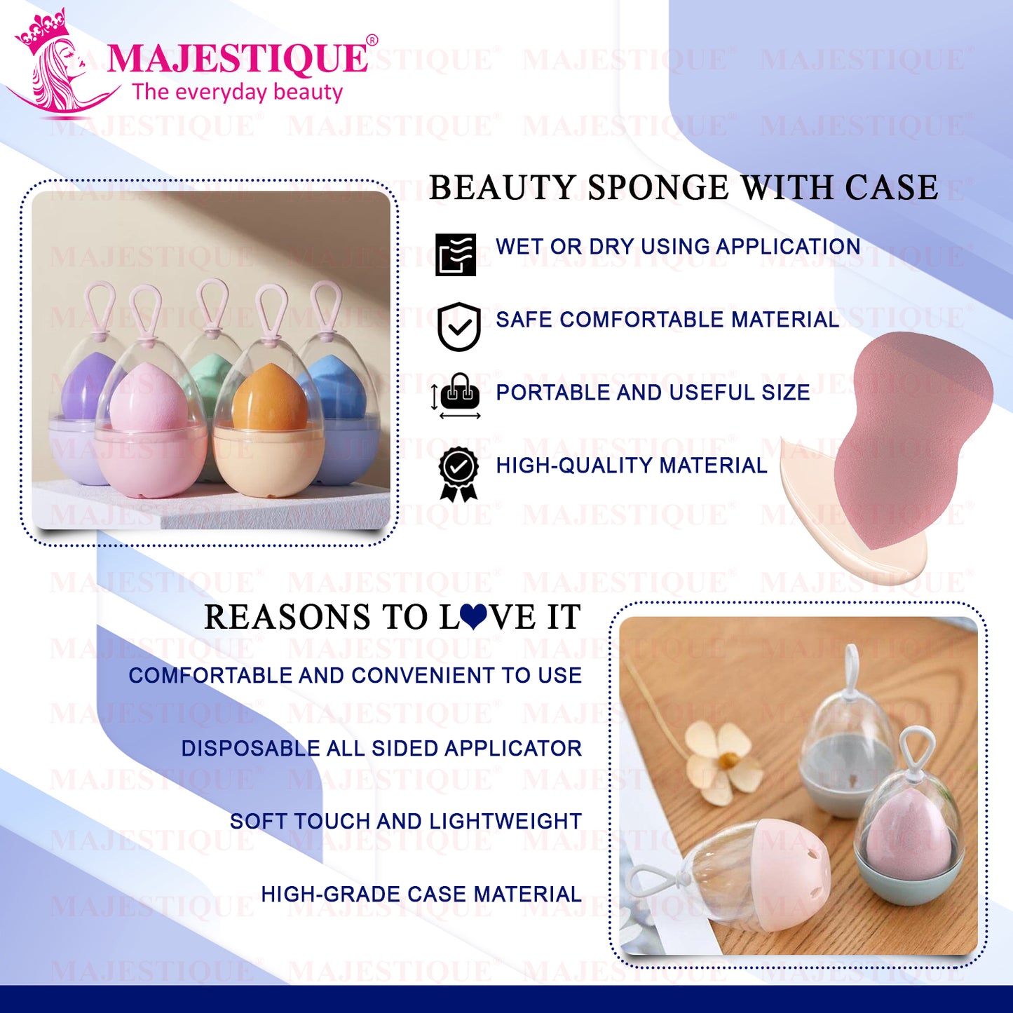 FLAWLESS BEAUTY BLENDER WITH CASE Color May Vary FC79
