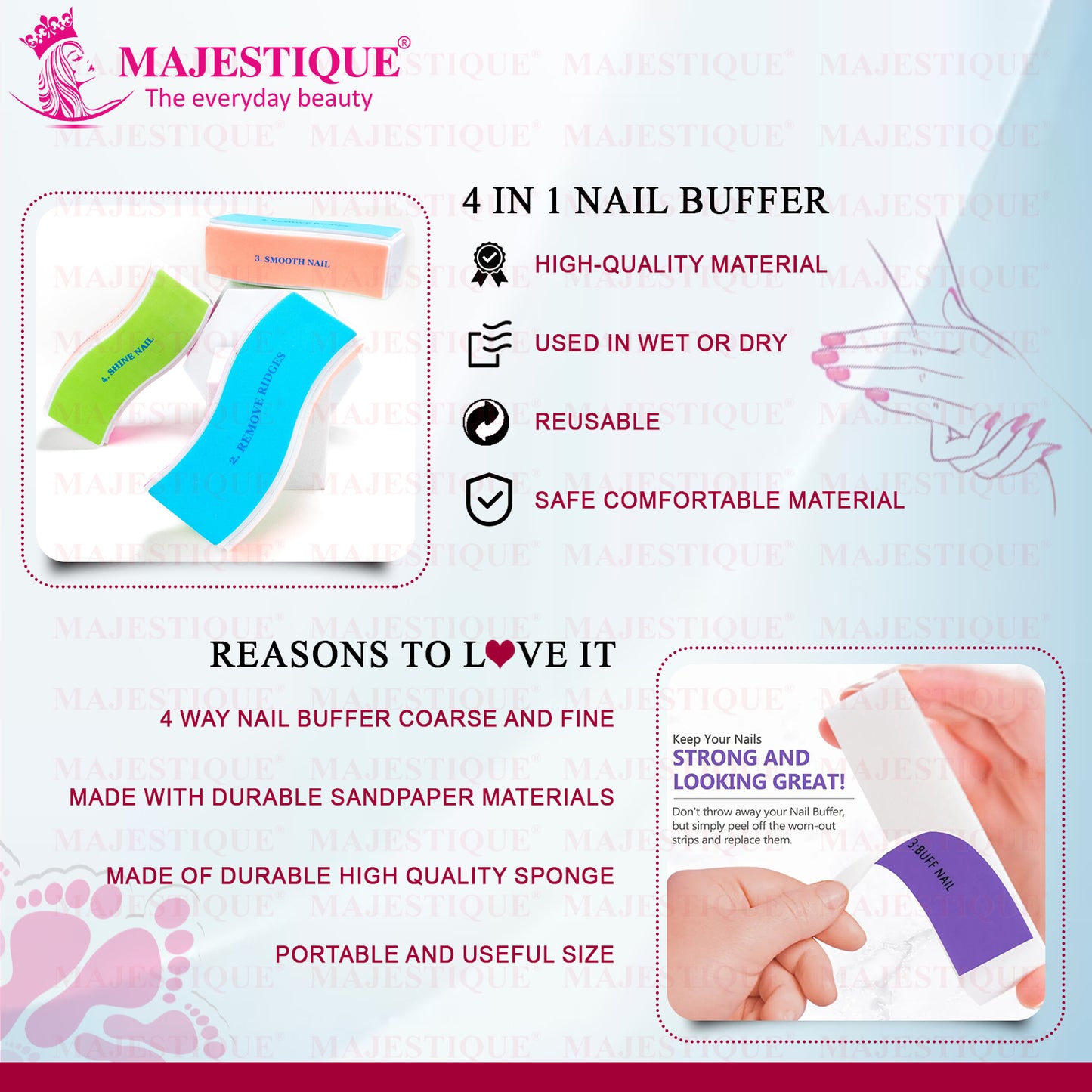 Manicure 4 Action Nail Buffer Color May Vary FN317