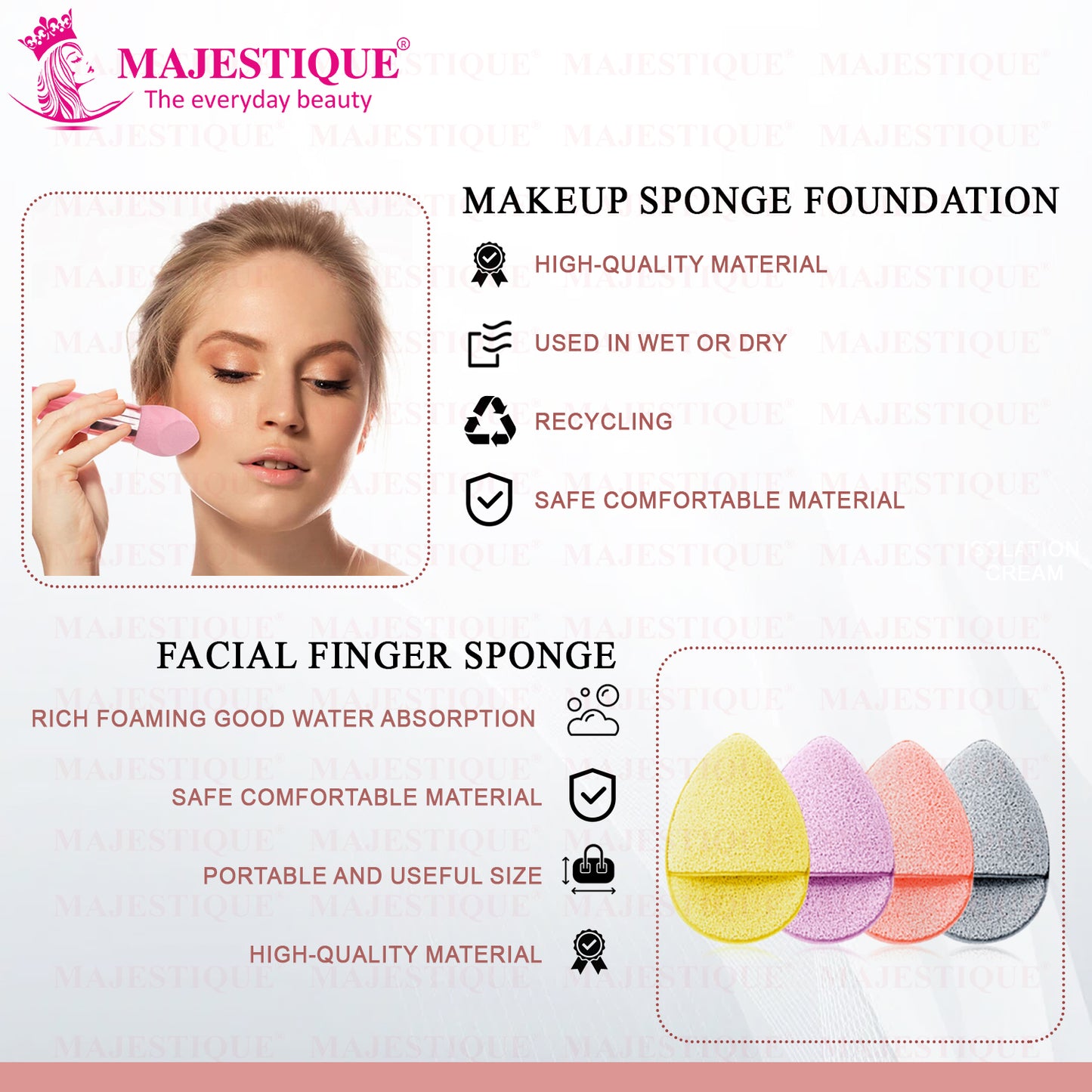 FACIAL MAKEUP BLENDER AND SPONGE (PACK OF 2) CMB538