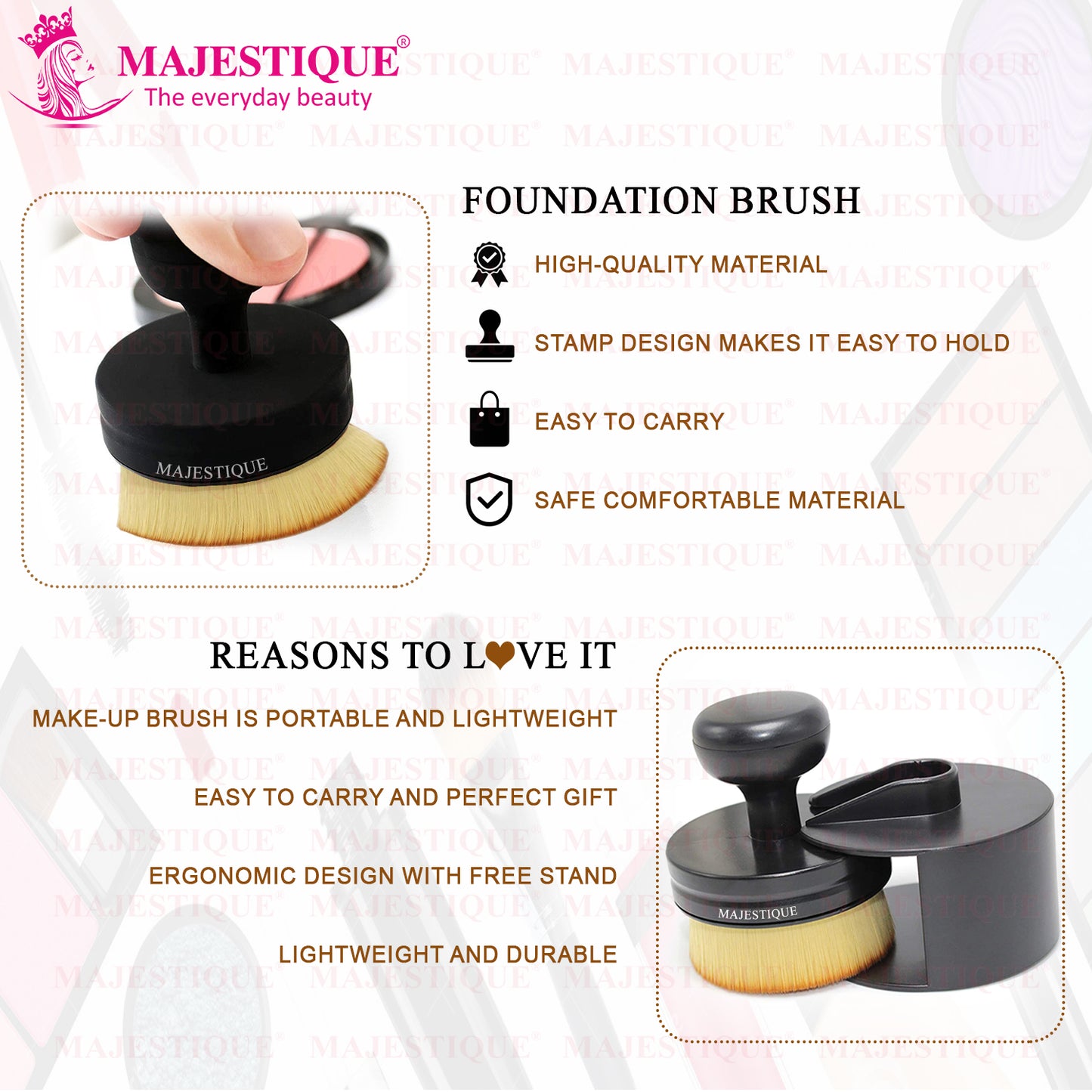 Circle Make Up Brush With Holder FC4