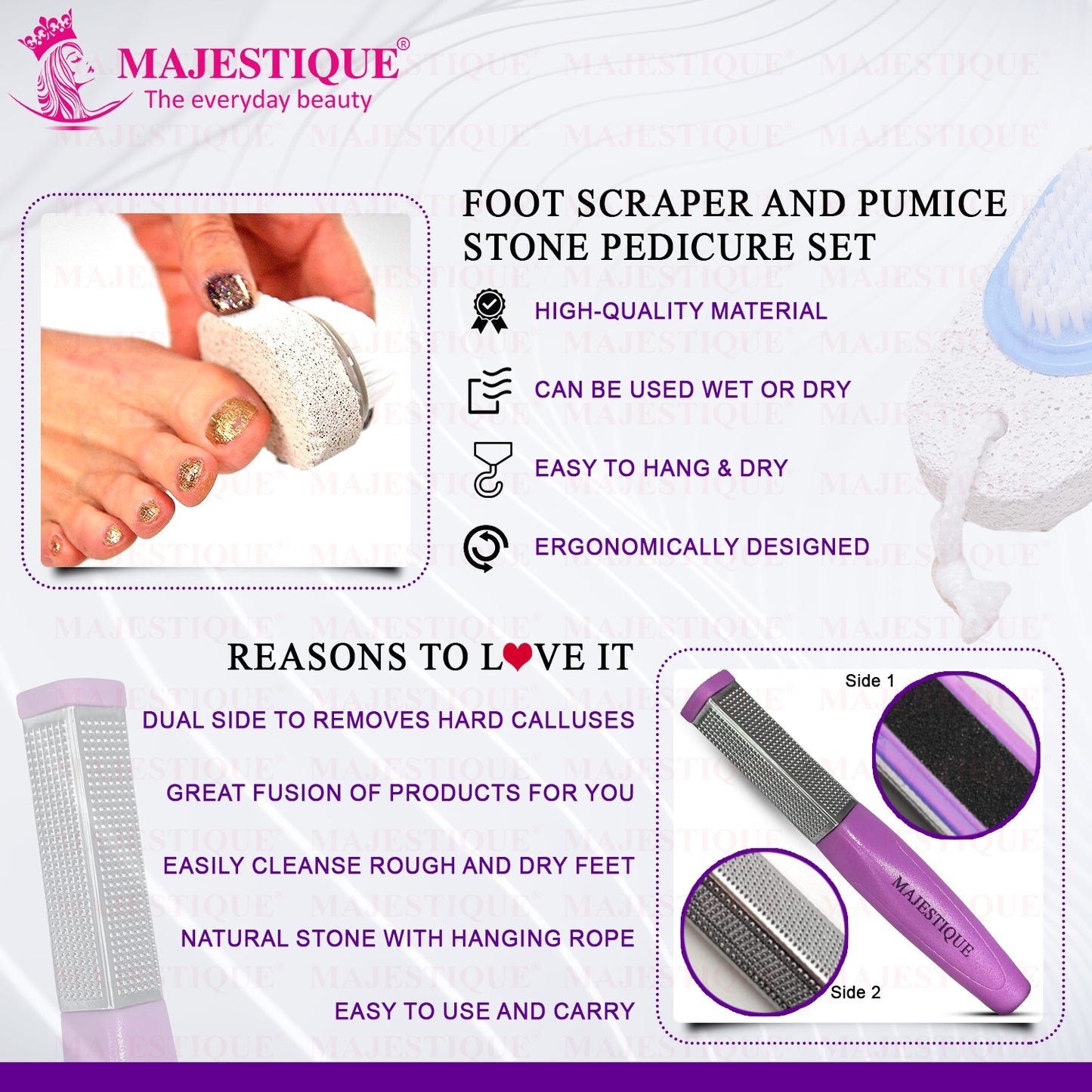FOOT SCRAPER AND PUMICE STONE SET (PACK OF 2) Multicolor FN344