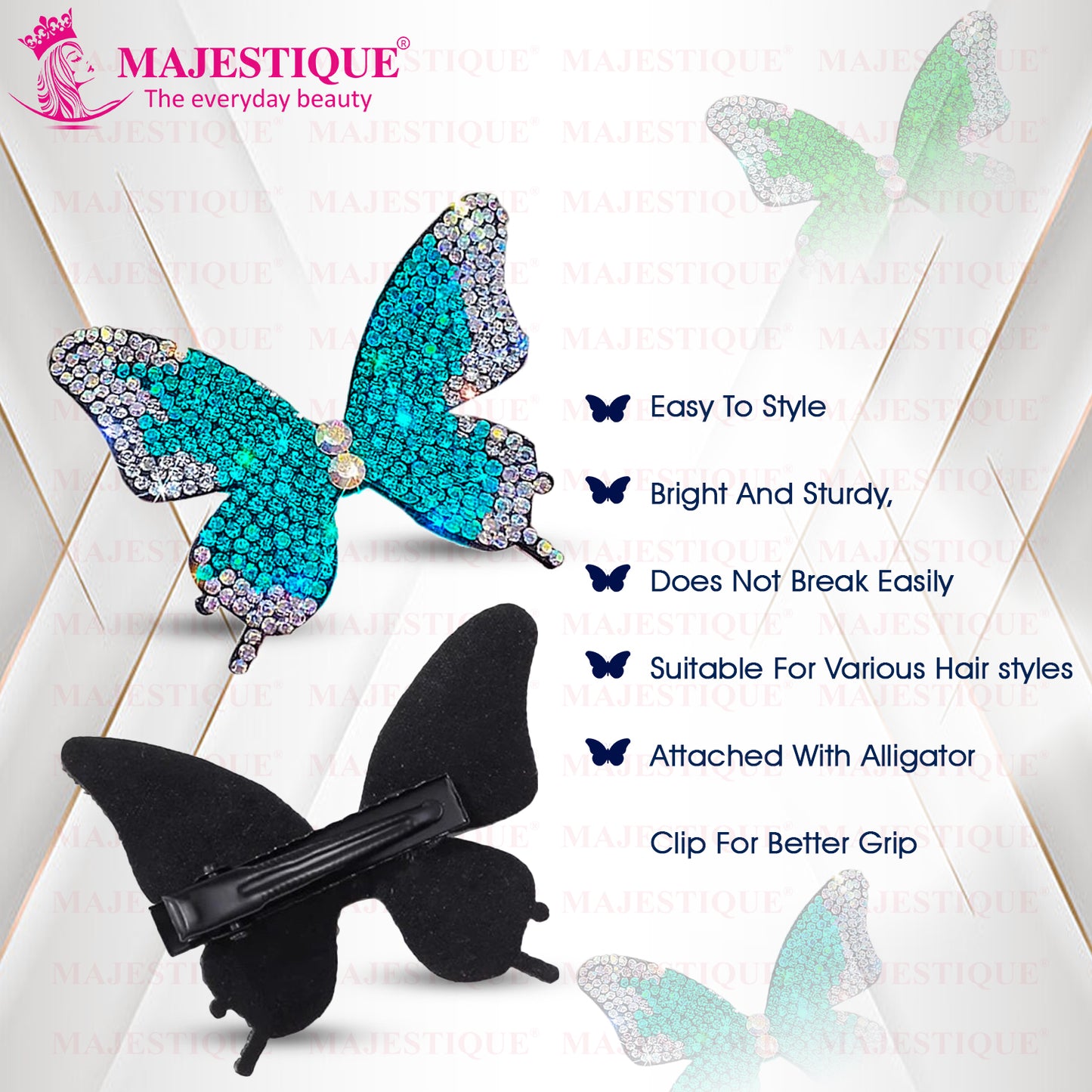 MINI STYLING HAIR BRUSH WITH BUTTERFLY CLIPS (PACK OF 3) Multicolor CMB560