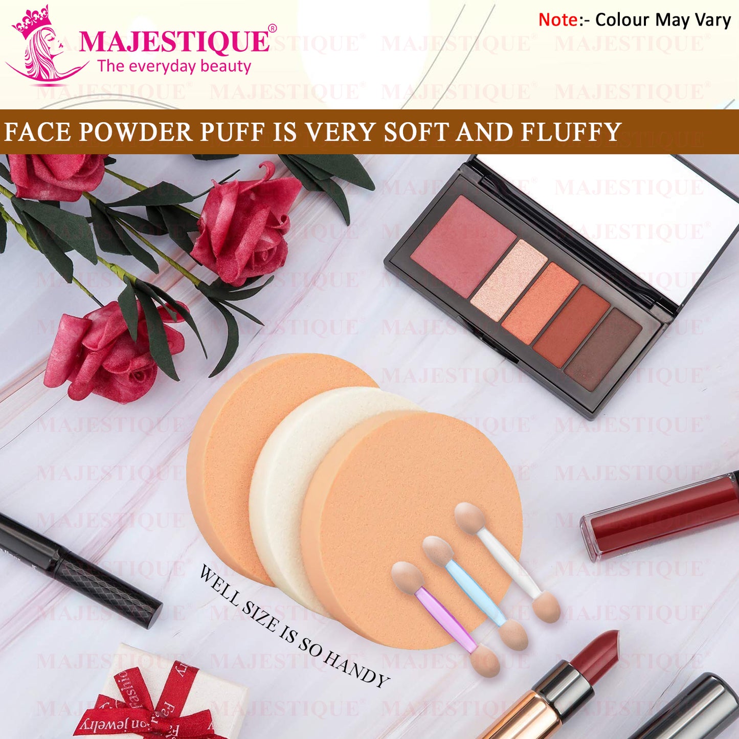 Powder Puff Round WITH MAKEUP STICK FC 16