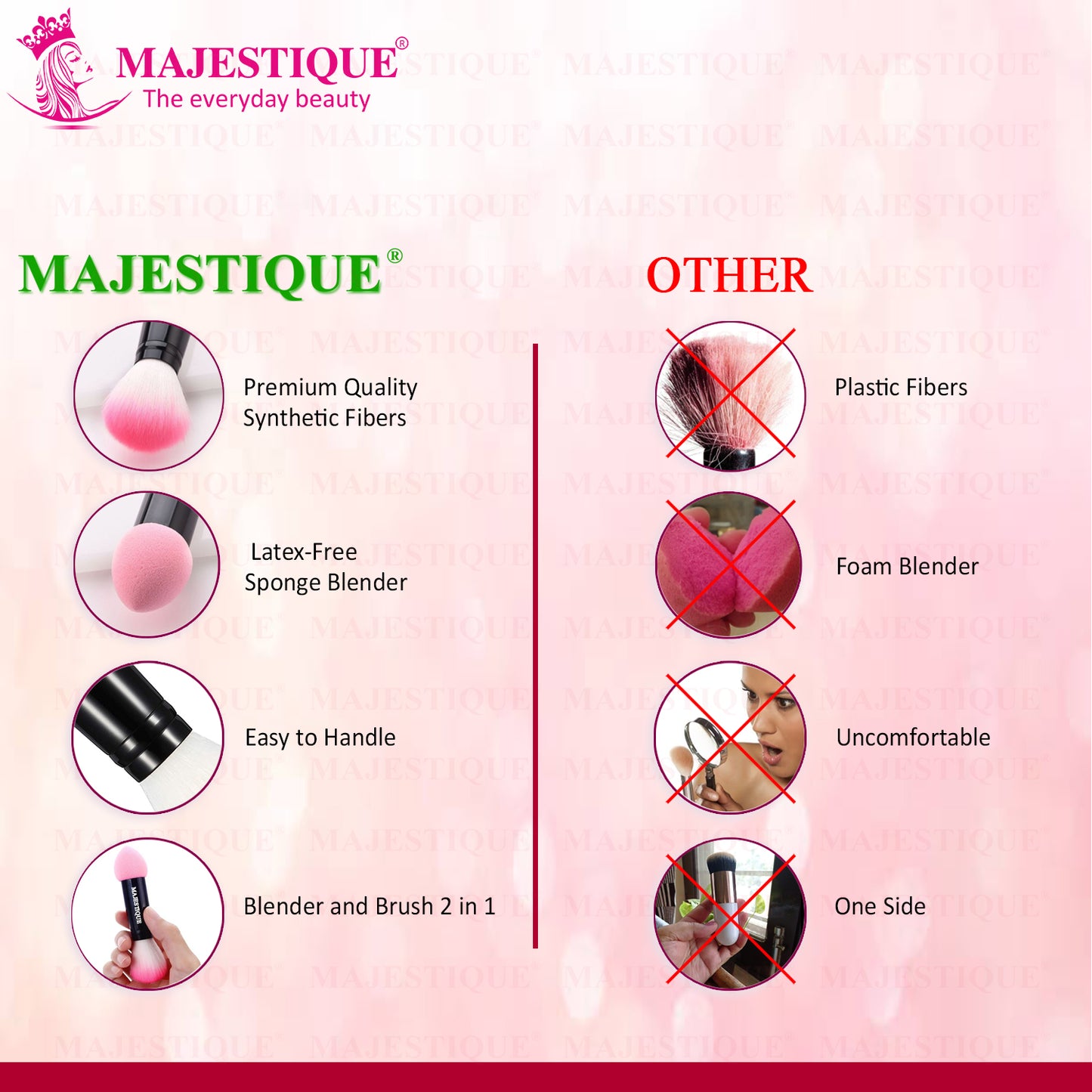 2 IN 1 BRUSH & SPONGE MAKEUP APPLICATOR FC77