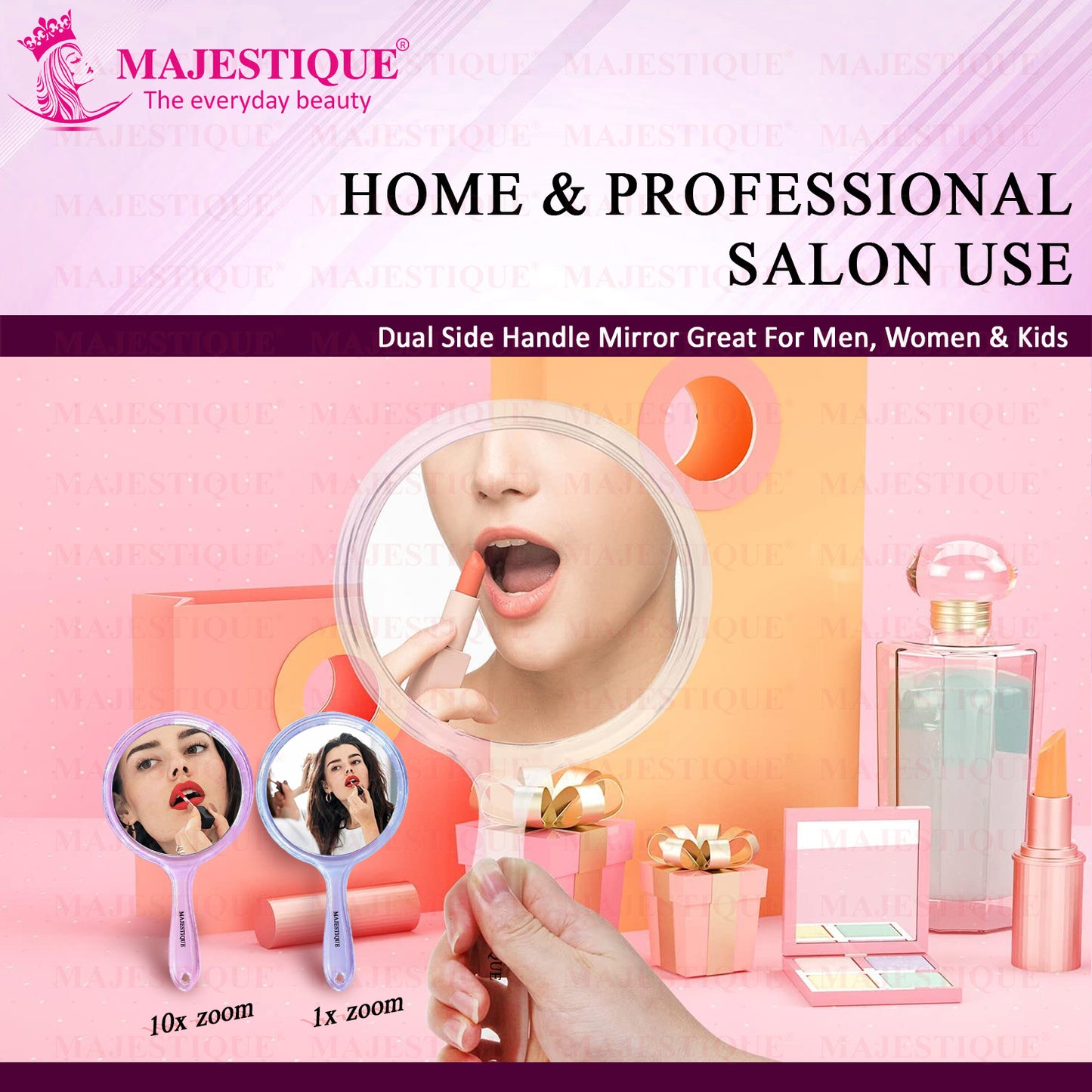 DUAL SIDE LARGE HANDHELD MIRROR Multicolor FC95