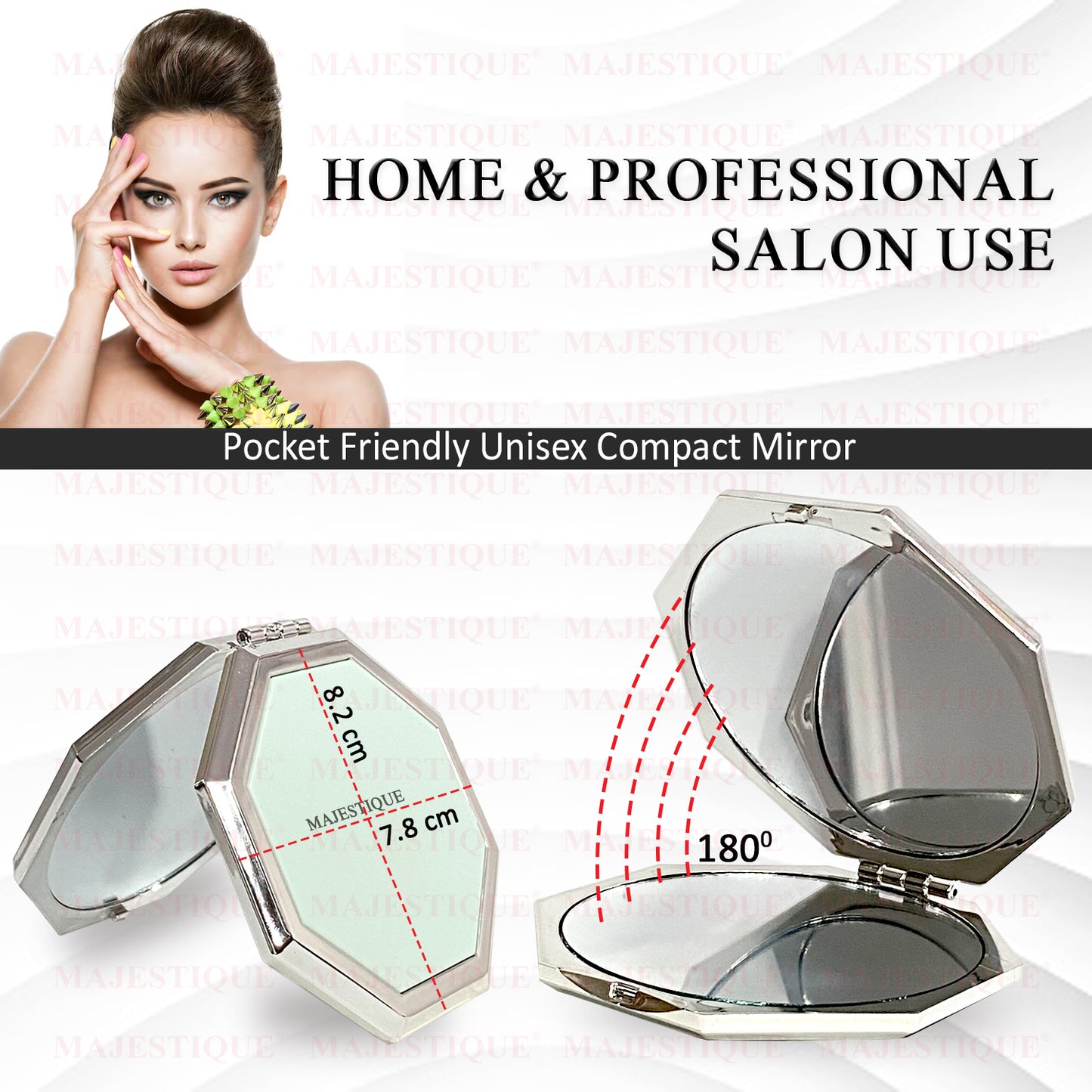 DUAL SIDE HEXAGLITTER POCKET MIRROR Multicolor FC99