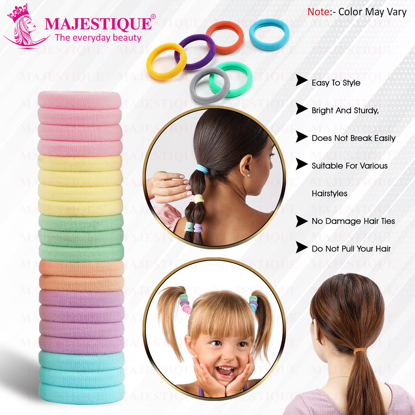 OVAL DETANGLING ROYAL BRUSH WITH RUBBER BANDS (21 PCS) CMB562
