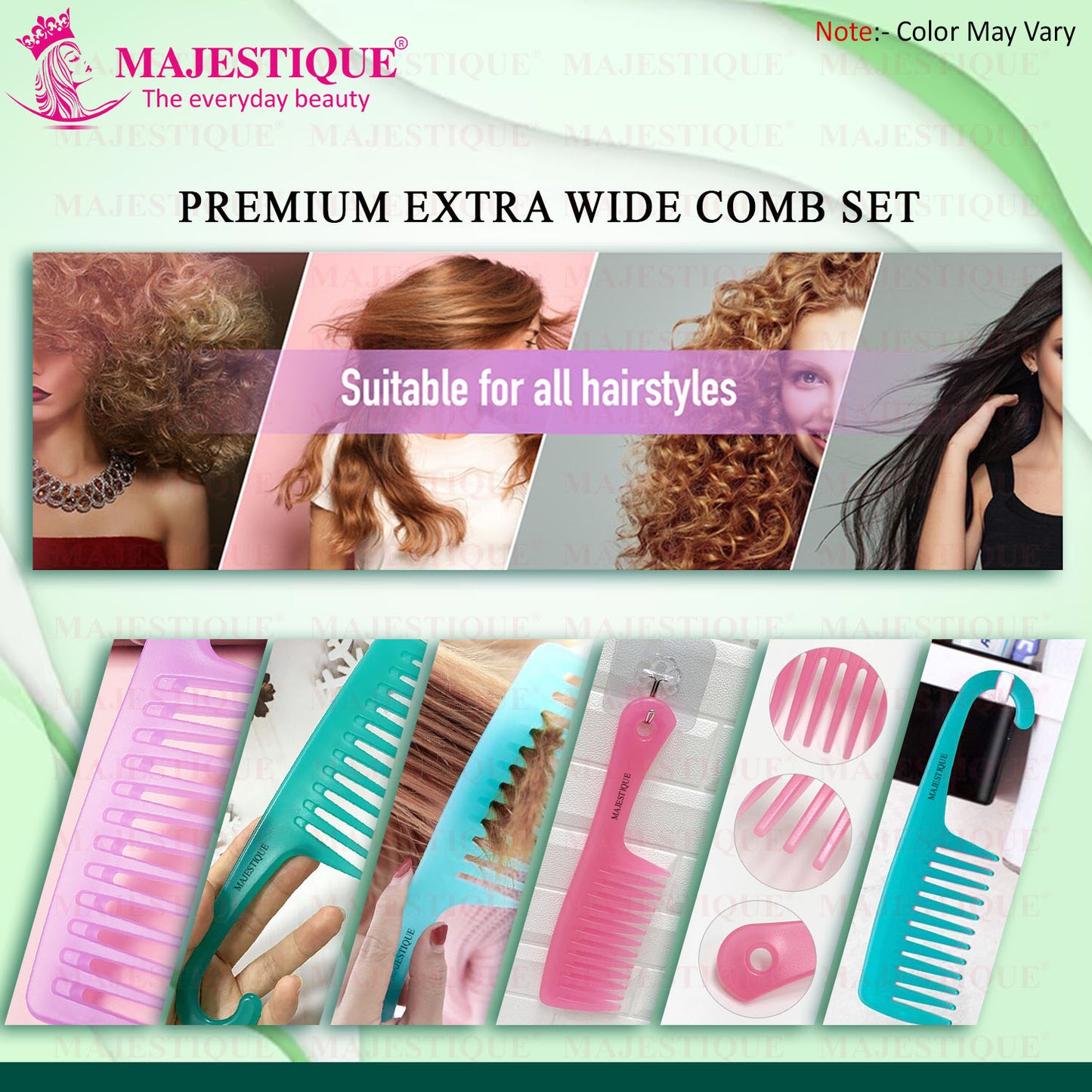 PREMIUM EXTRA WIDE COMB SET (2 PC) Multicolor HR163