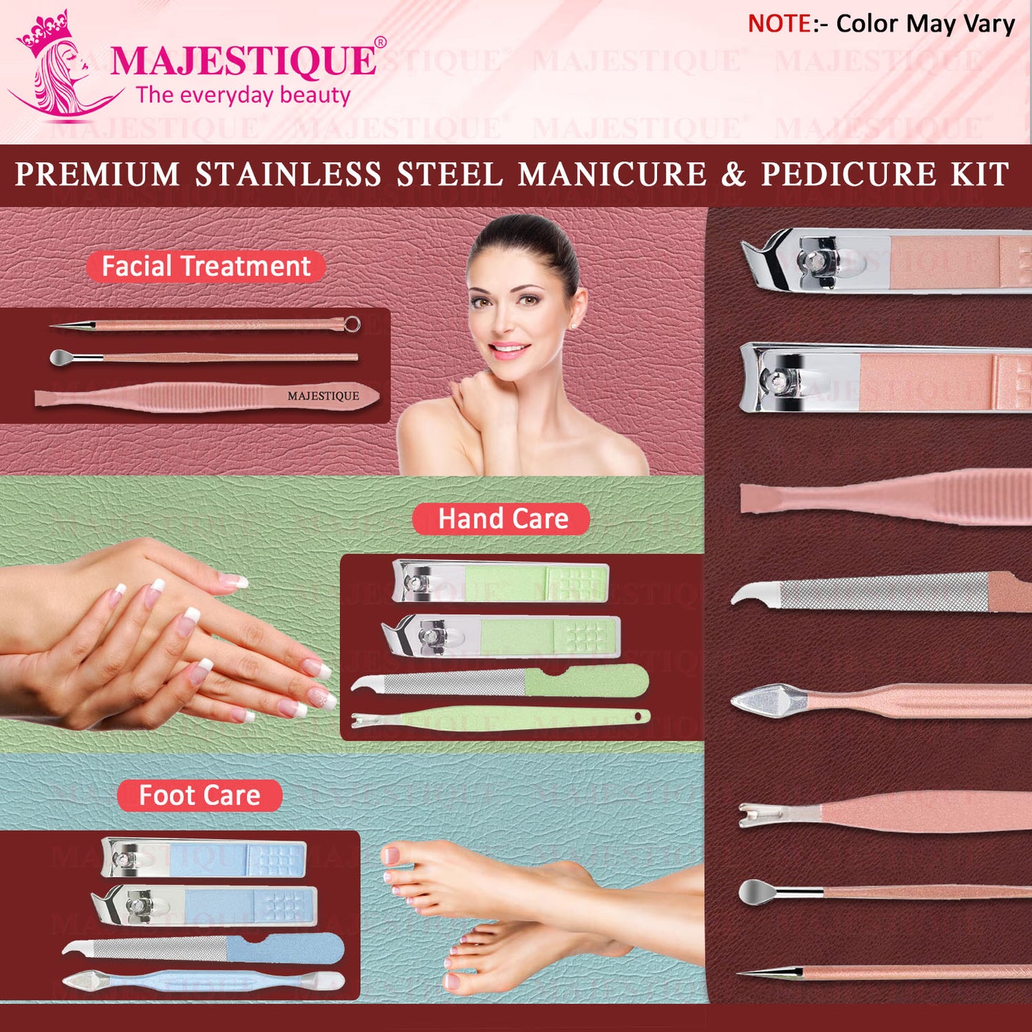 STAINLESS STEEL MANICURE SET (PACK OF 8) Multicolor FN338