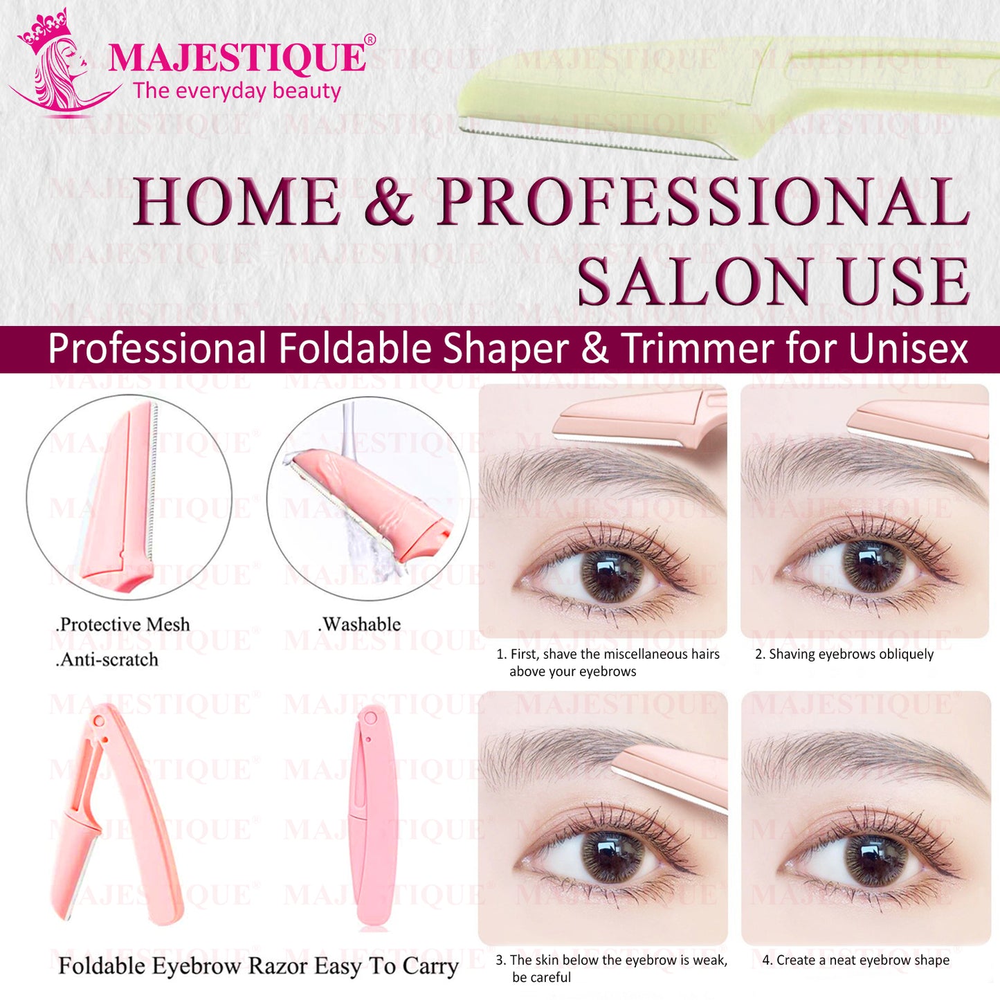 FOLDABLE AND REUSABLE FACIAL RAZOR Multicolor FC98