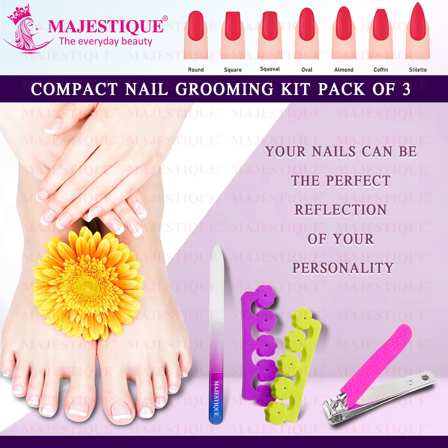 Majestique Multi Purpose Nail Kit - Multicolor-CMB543