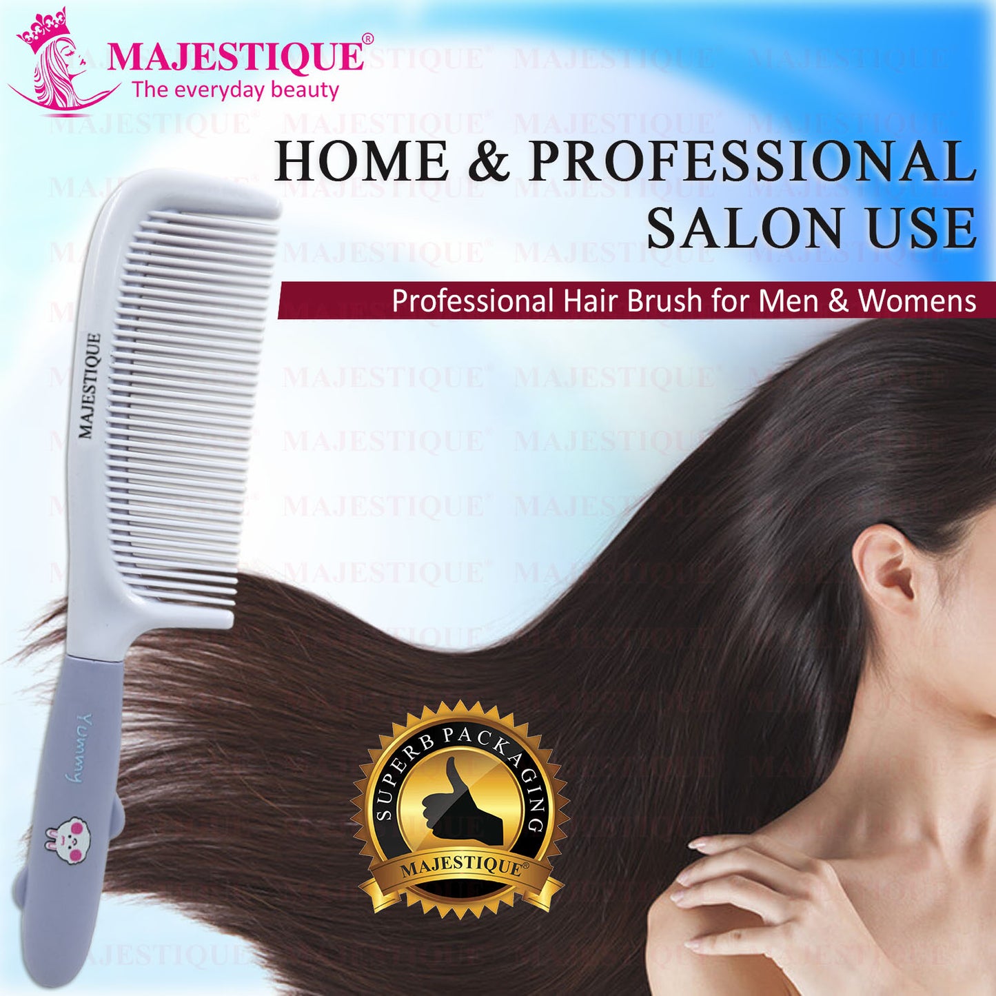 MEDIUM TOOTH COMB WITH HANDLE Color May vary HR159