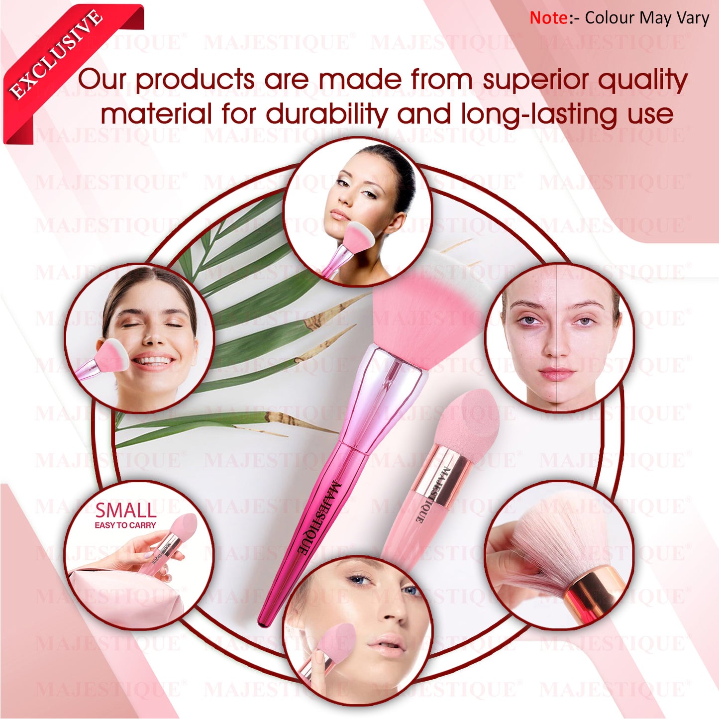 MAKEUP FOUNDATION BRUSH & MUSHROOM BLENDER (PACK OF 2) Multicolor CMB548