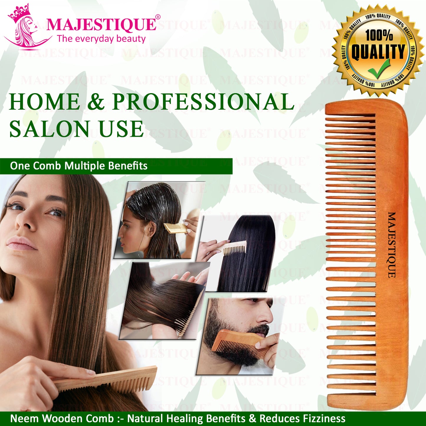 WOODEN HAIR & BEARD COMB HR139