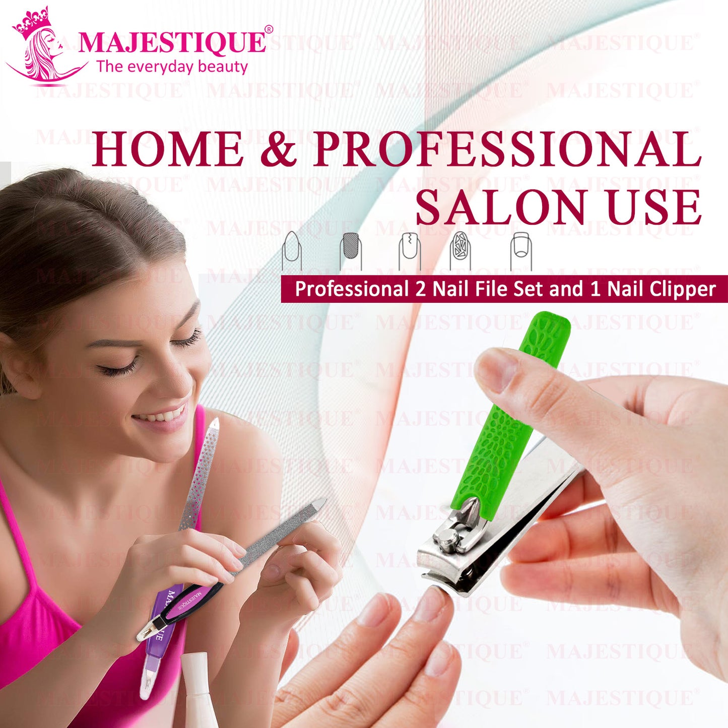 PREMIUM NAIL FILERS & CUTICLE CLIP (PACK OF 3) Multicolor FN341