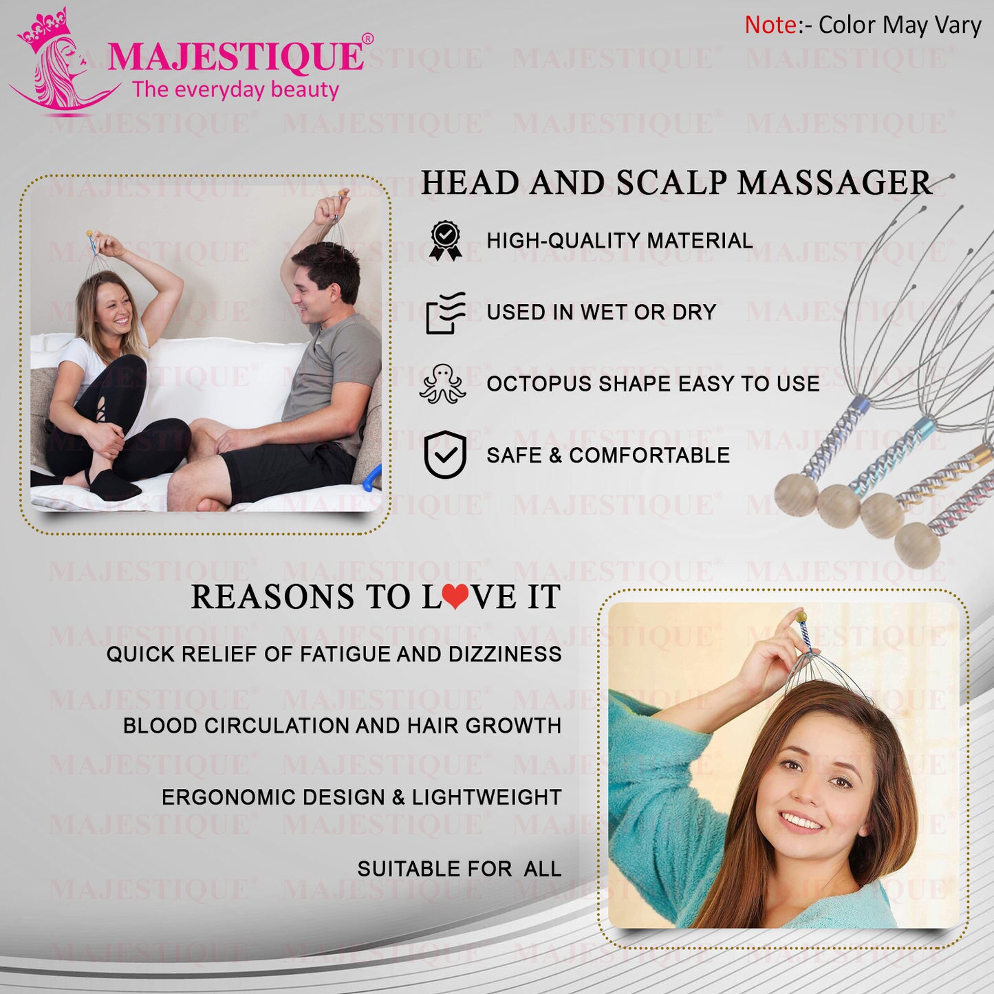 HEAD AND SCALP MASSAGER Color May Vary HR134