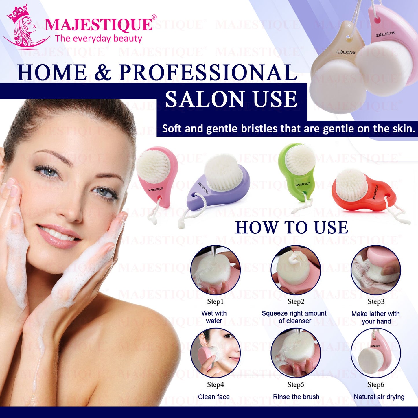 FACE BRUSH FOR CLEANSING & EXFOLIATION Multicolor FC102