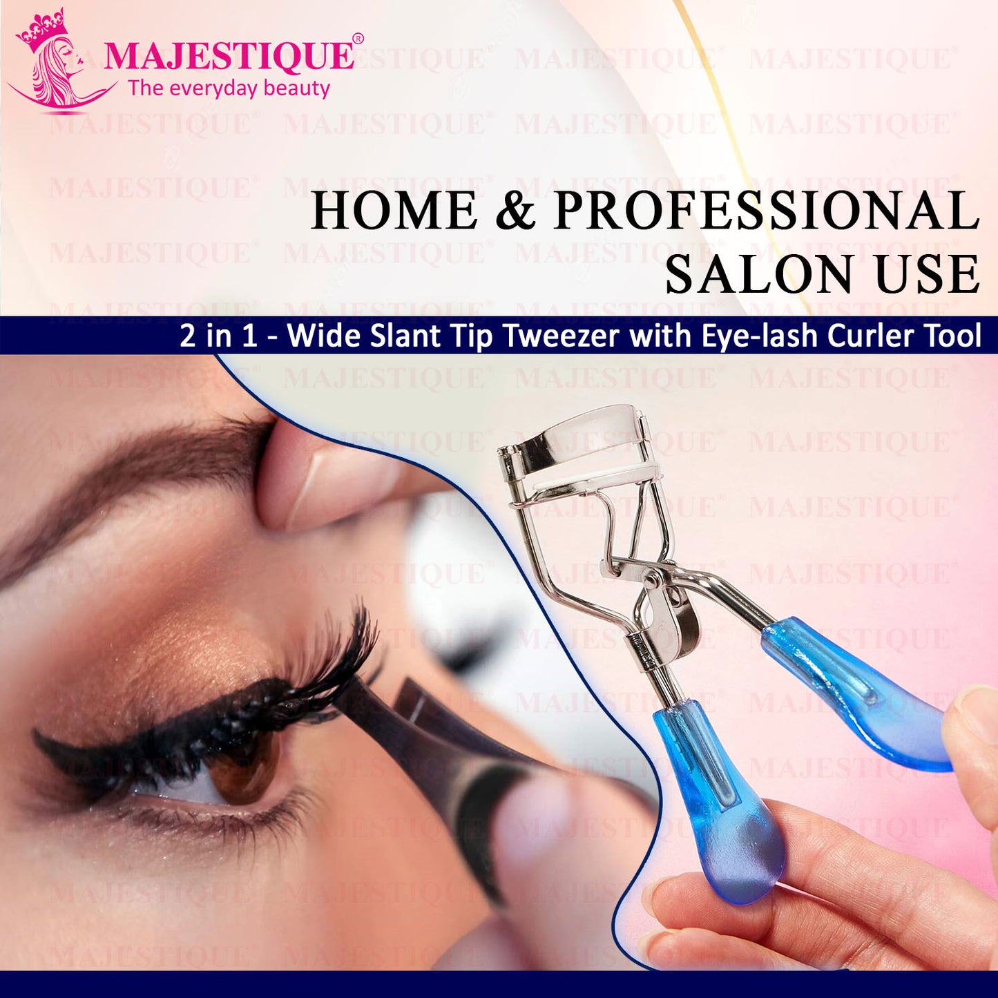 EYELASH CURLER WITH SLANT TWEEZER (2 PCS) Multicolor FC109