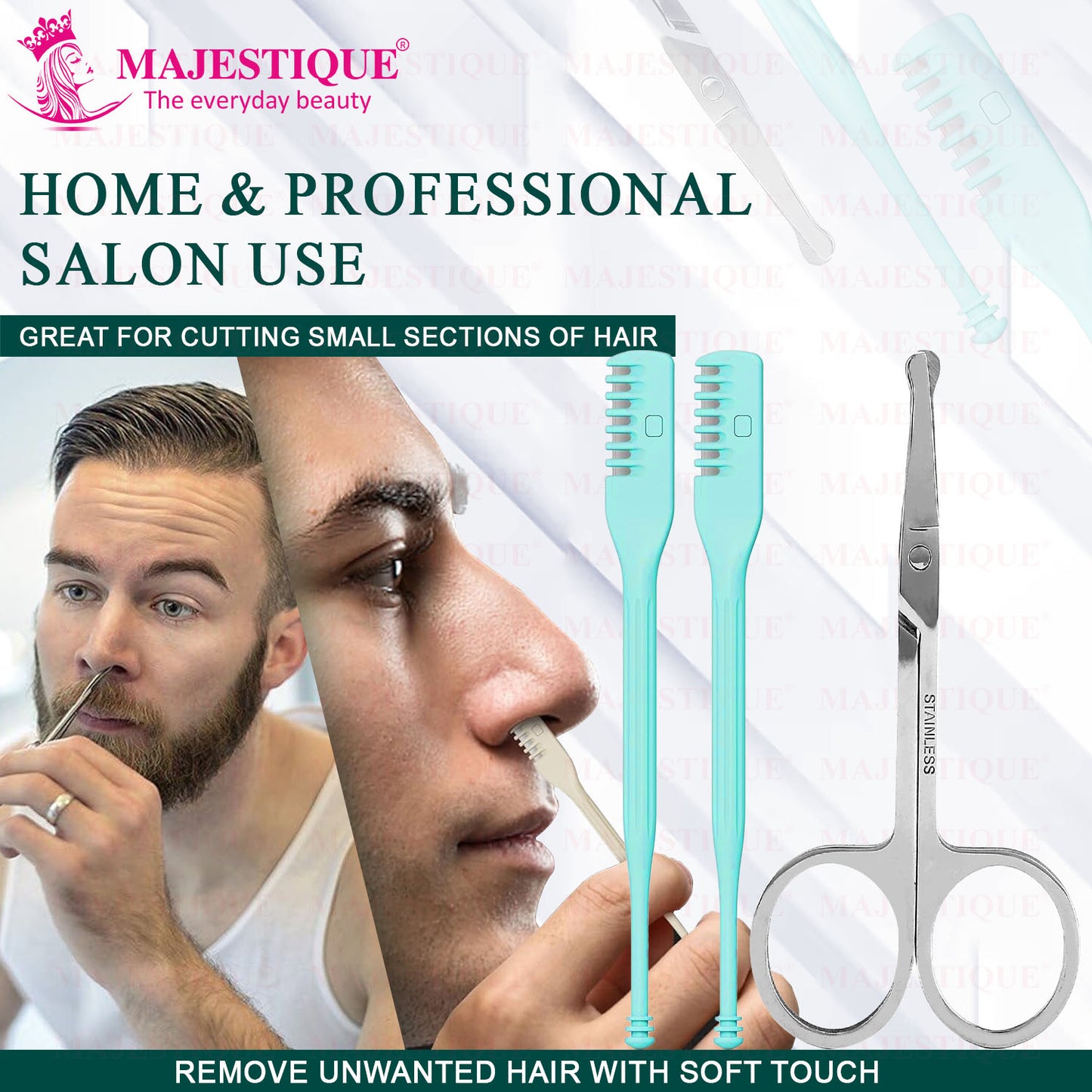 NASAL HAIR TRIMMERS & SAFETY SCISSOR (3 PCS)Multicolor FC108