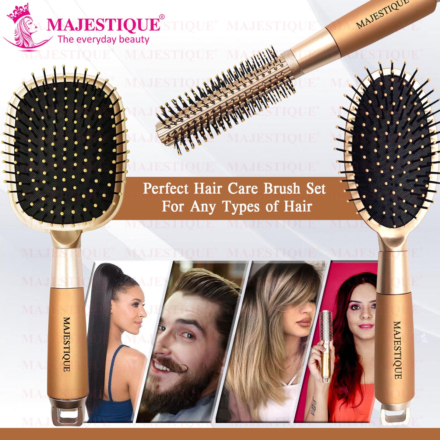 GOLDEN SERIES DETANGLING OVAL BRUSH (3 PC) HR171