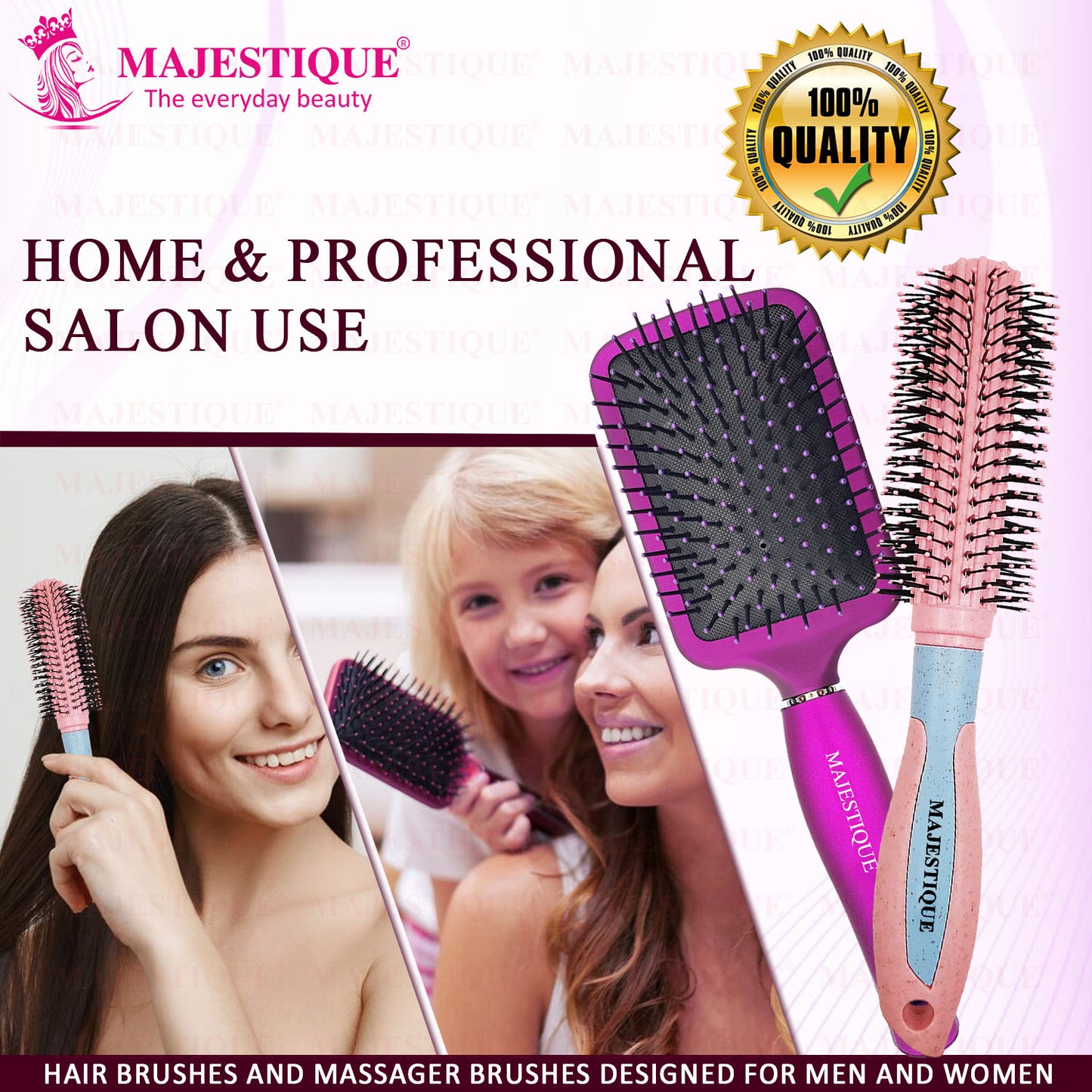 PADDLE AND ROUND HAIR BRUSH COMBO (2 PC) HR168