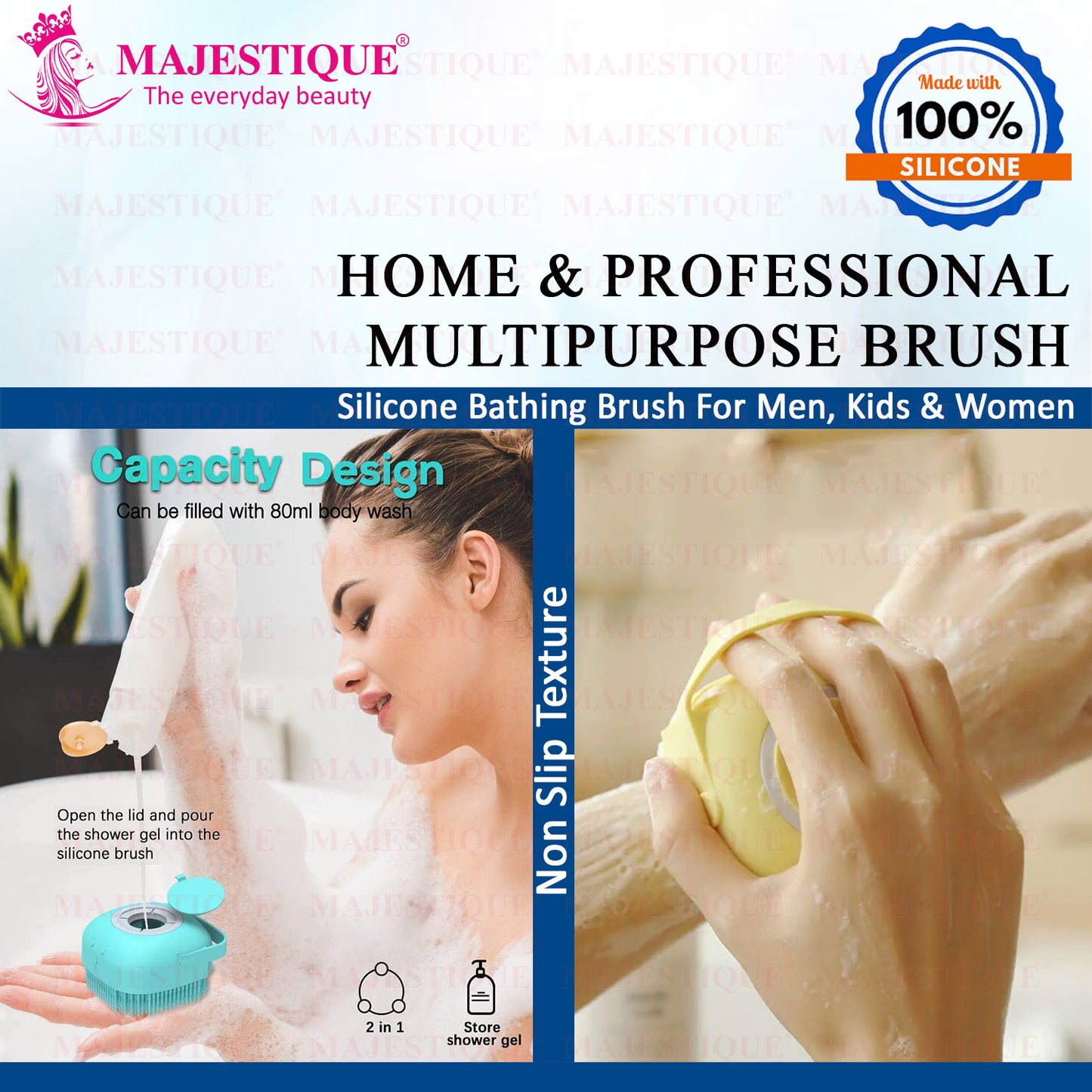 BATH SILICONE SHOWER SCRUBBER Multicolor BA210