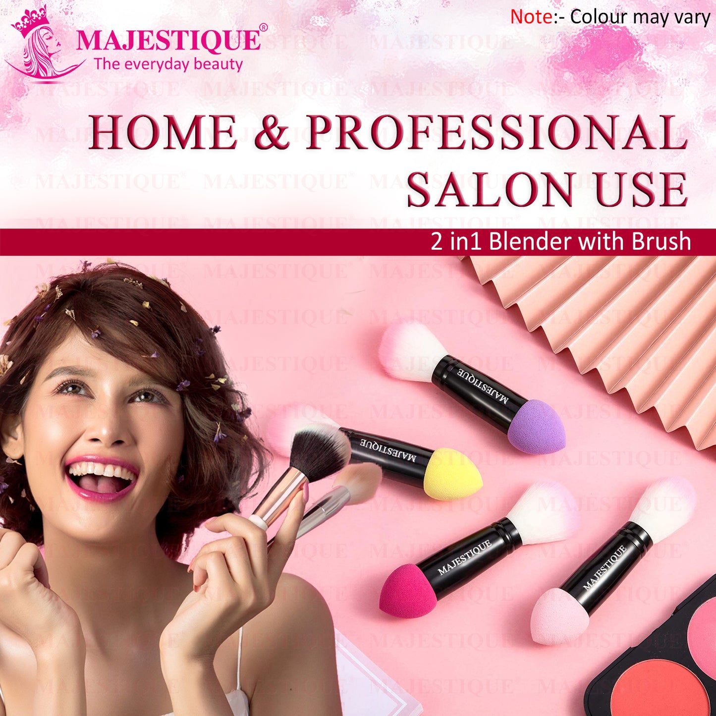 2 IN 1 BRUSH & SPONGE MAKEUP APPLICATOR FC77