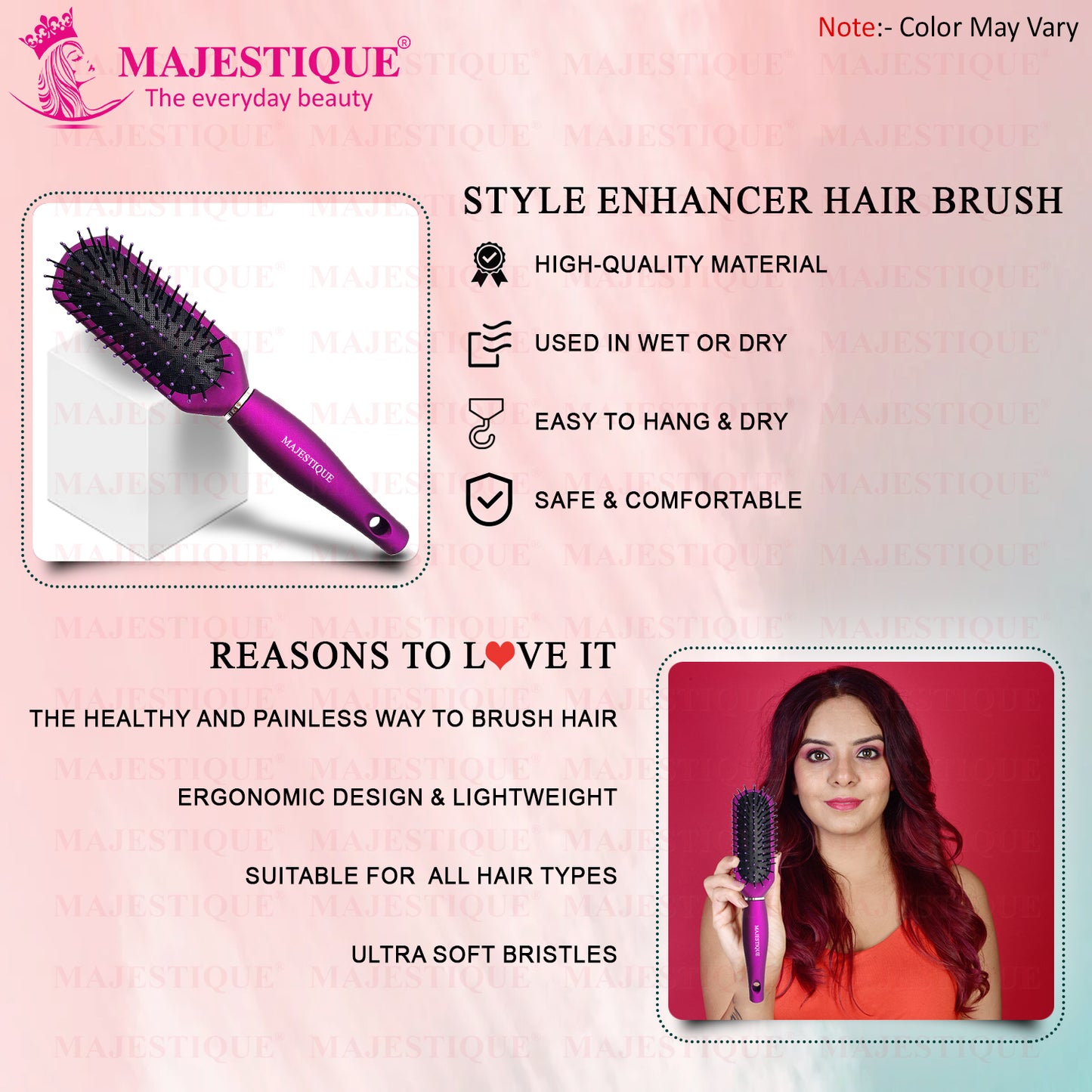 PURPLE Style Enhancer VENT Hair Brush HR106