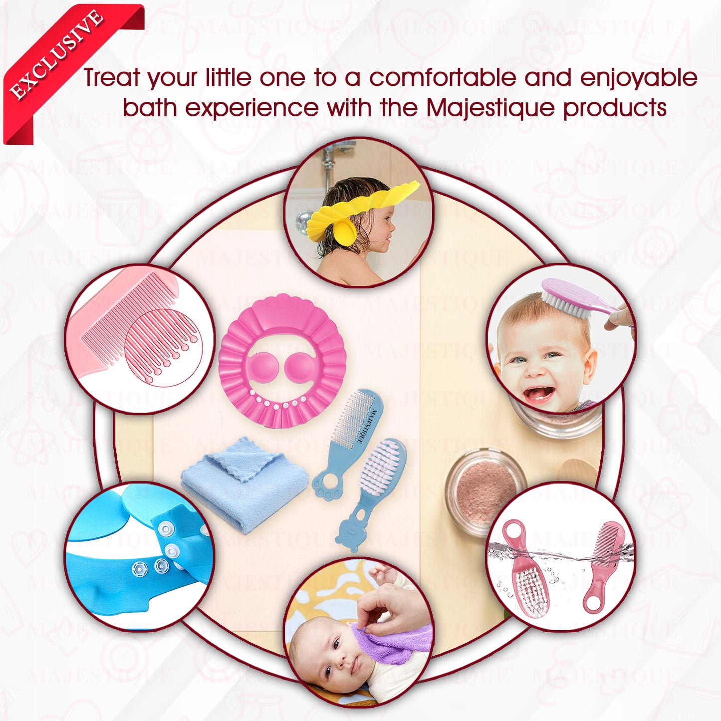 Buy Baby Shower Cap & Grooming Care Kit (Pack of 4)- CMB561