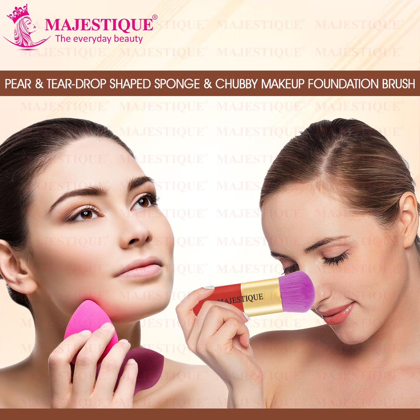 MAKEUP BLENDER & FOUNDATION BRUSH (PACK OF 3) CMB 555