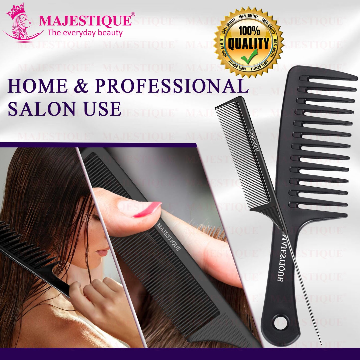 Long Handle Comb With Tail Comb (2 Pc) Hr164