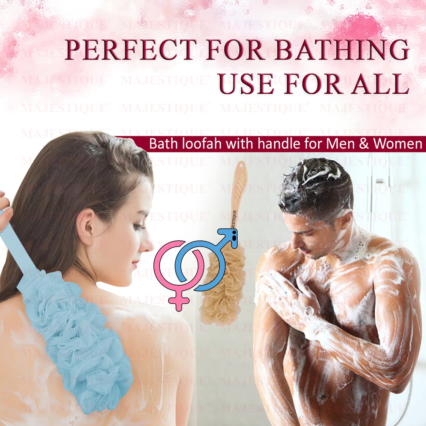 LONG HANDLE BATH LOOFAH Multicolor BA208