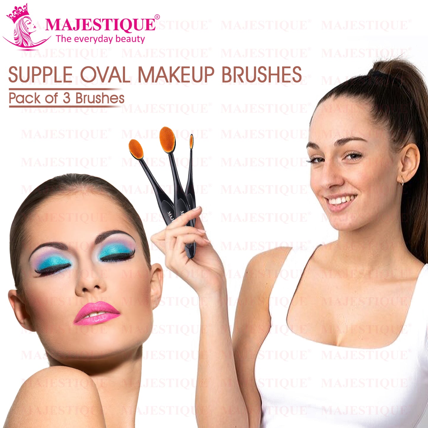 Majestique Makeup Brush Set Concealer, Blush and Eye Brow Brush for Women and Girls-CMB514