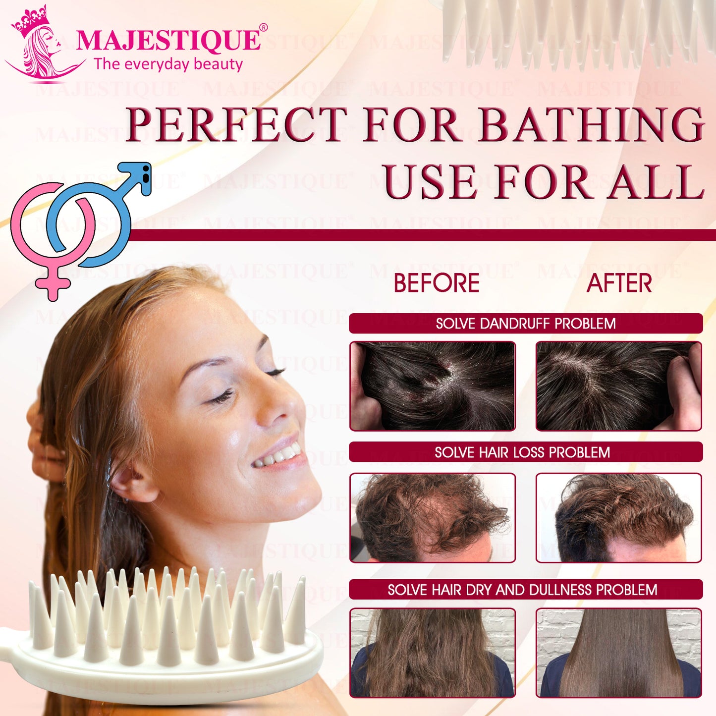 CLEANSING HAIR BRUSH & SCALP MASSAGER (PACK OF 2) BA216