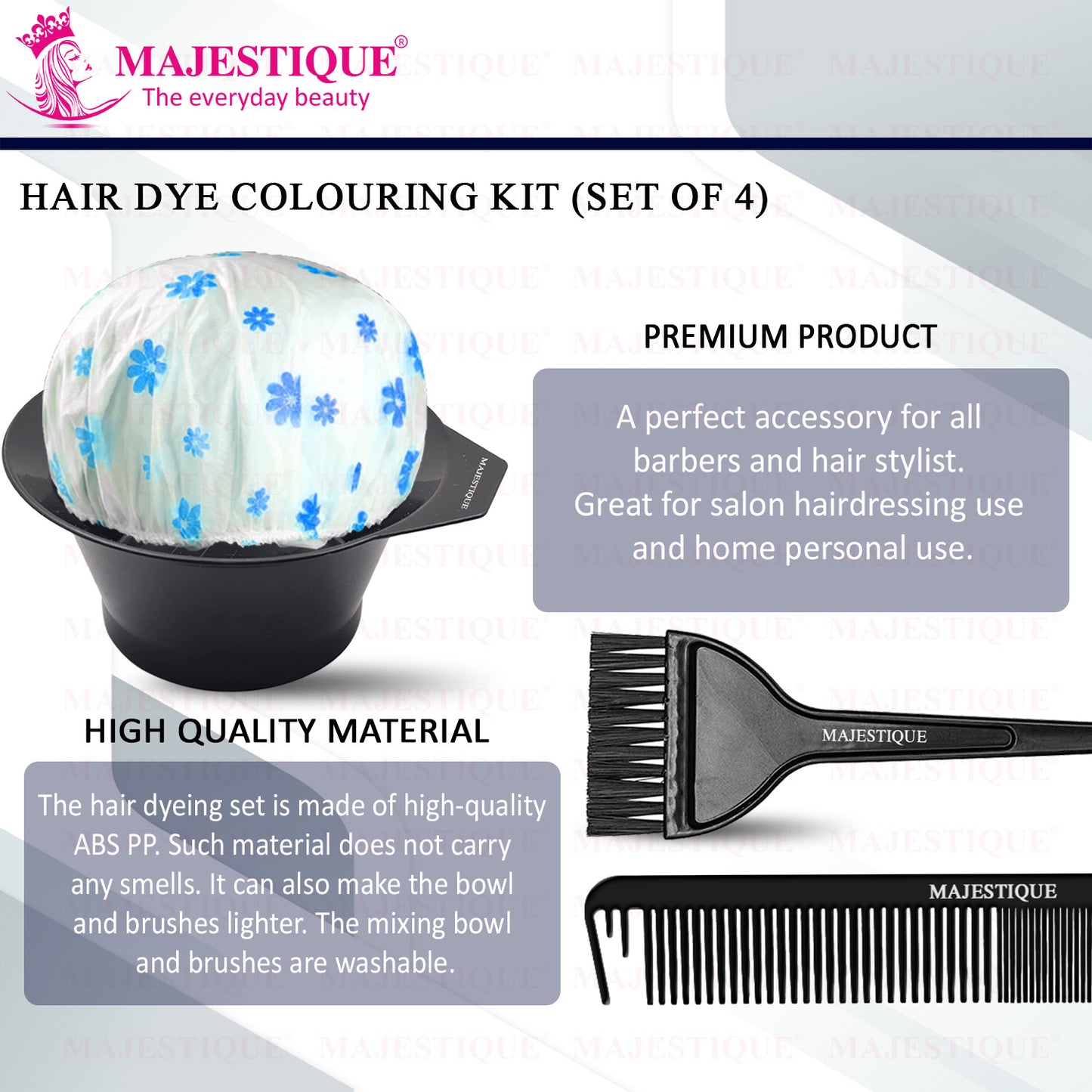 HAIR DYE COLOUR BOWL &BRUSH SET (PACK OF 4) CMB558