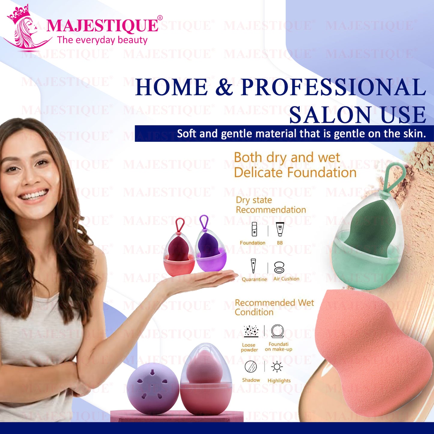 FLAWLESS BEAUTY BLENDER WITH CASE Color May Vary FC79