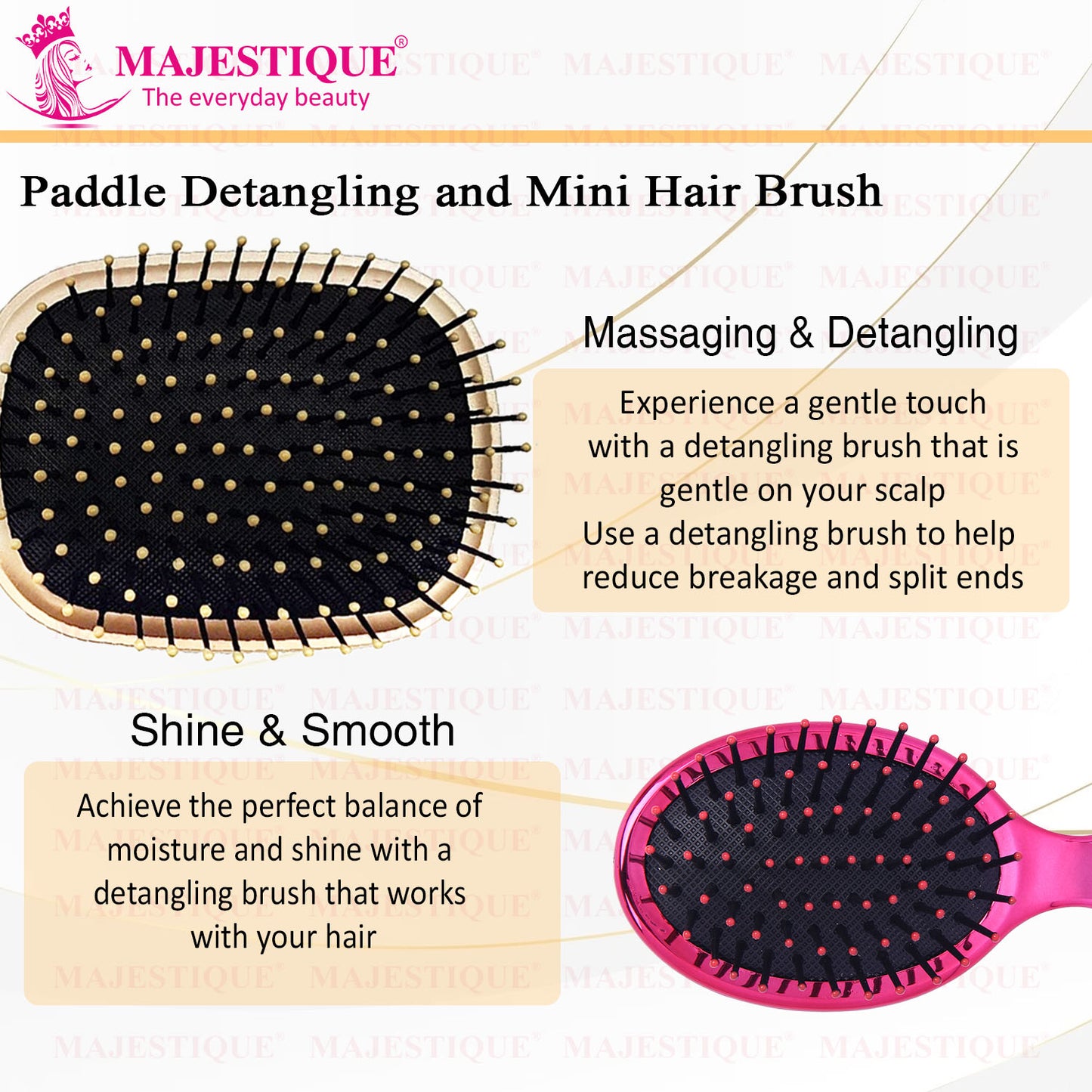 Large Paddle Mini Detangling Brush (2 Pc) Hr169