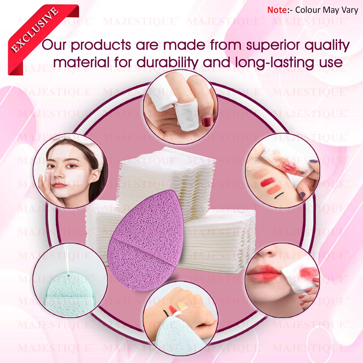 FACIAL COTTON PADS & FINGER SPONGE (101 PCS) CMB549