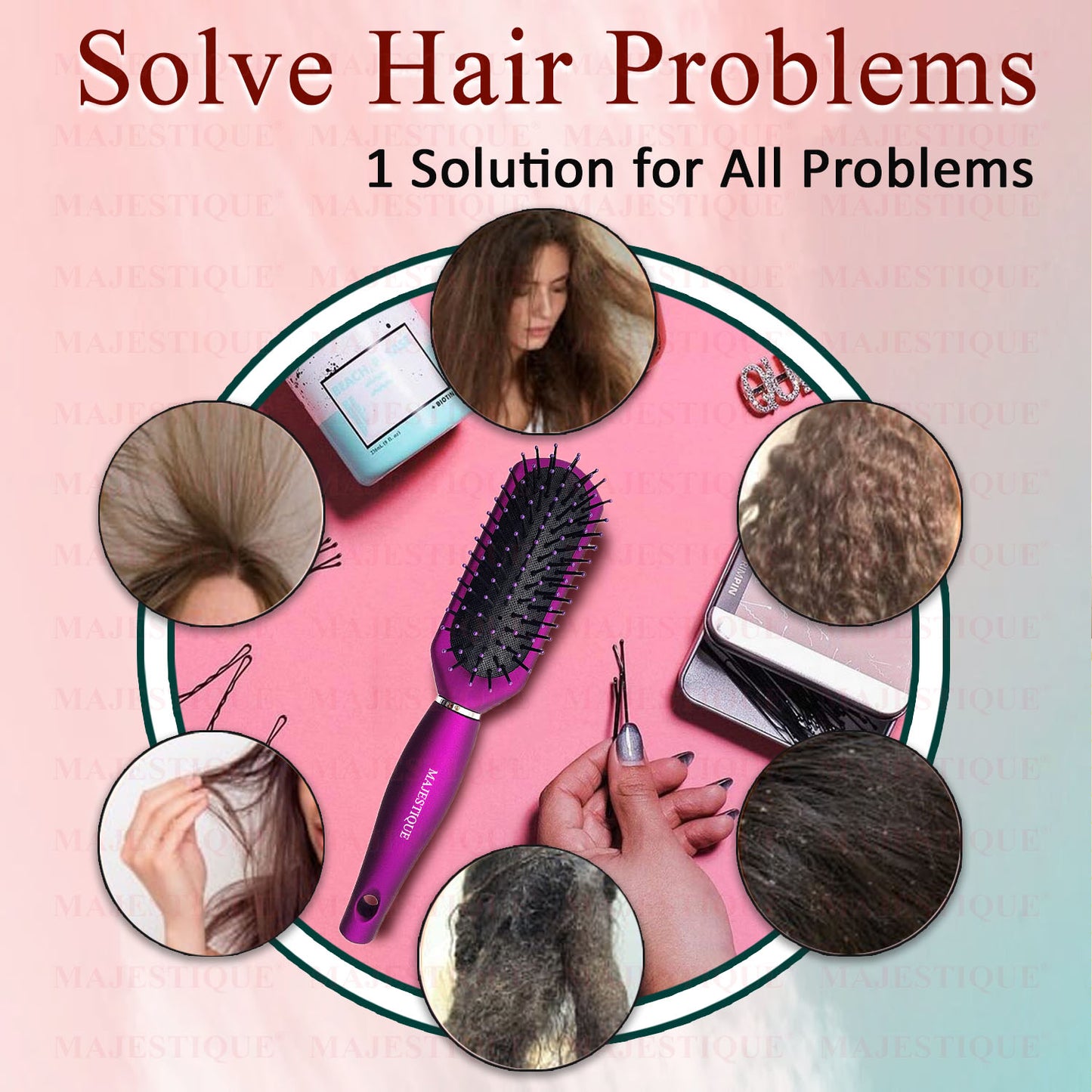 PURPLE Style Enhancer VENT Hair Brush HR106